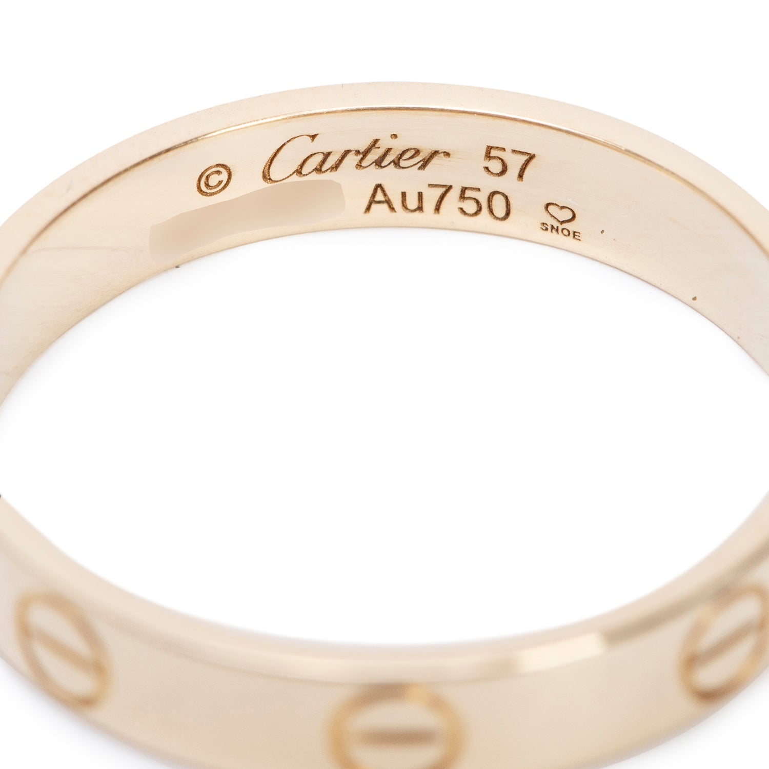 Cartier 2021 18k Yellow Gold 3.6 mm Love Wedding Band Ring, Small Model Size 57 8 w/ Box & Certificate