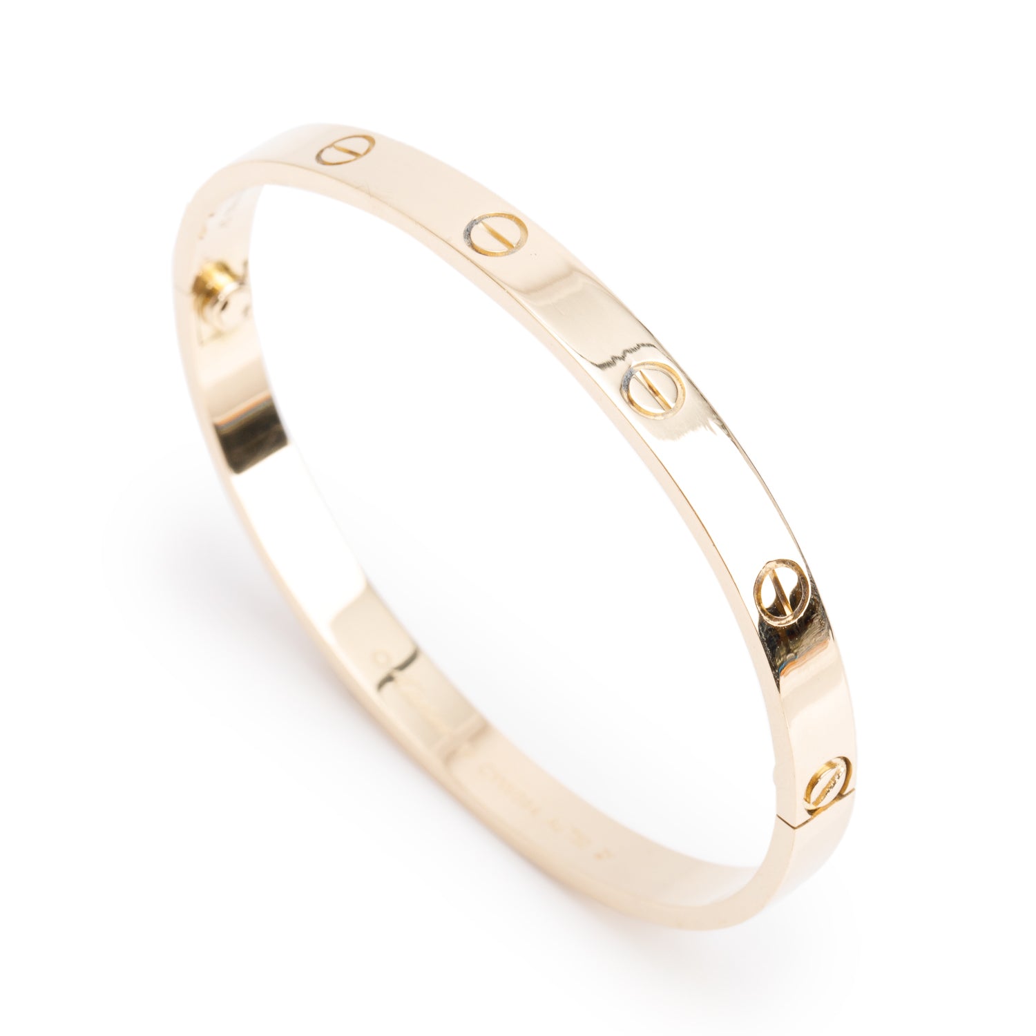 Cartier 18k Yellow Gold Love Bracelet, Classic Model, Size 19 w/ Pouch & Certificate