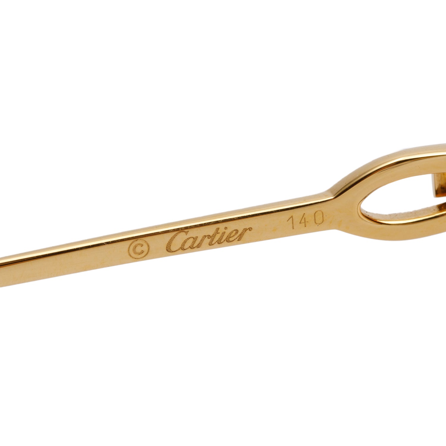 Cartier CT0050O Gold-Tone Metal Rimless Square Sunglasses w/ Box & Case