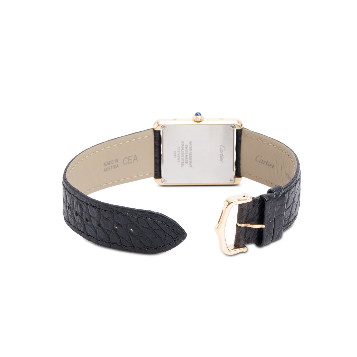 Cartier 18k Yellow Gold & Stainless Steel Tank Solo Quartz Watch, Large Model 3167 w/ Papers & Receipt