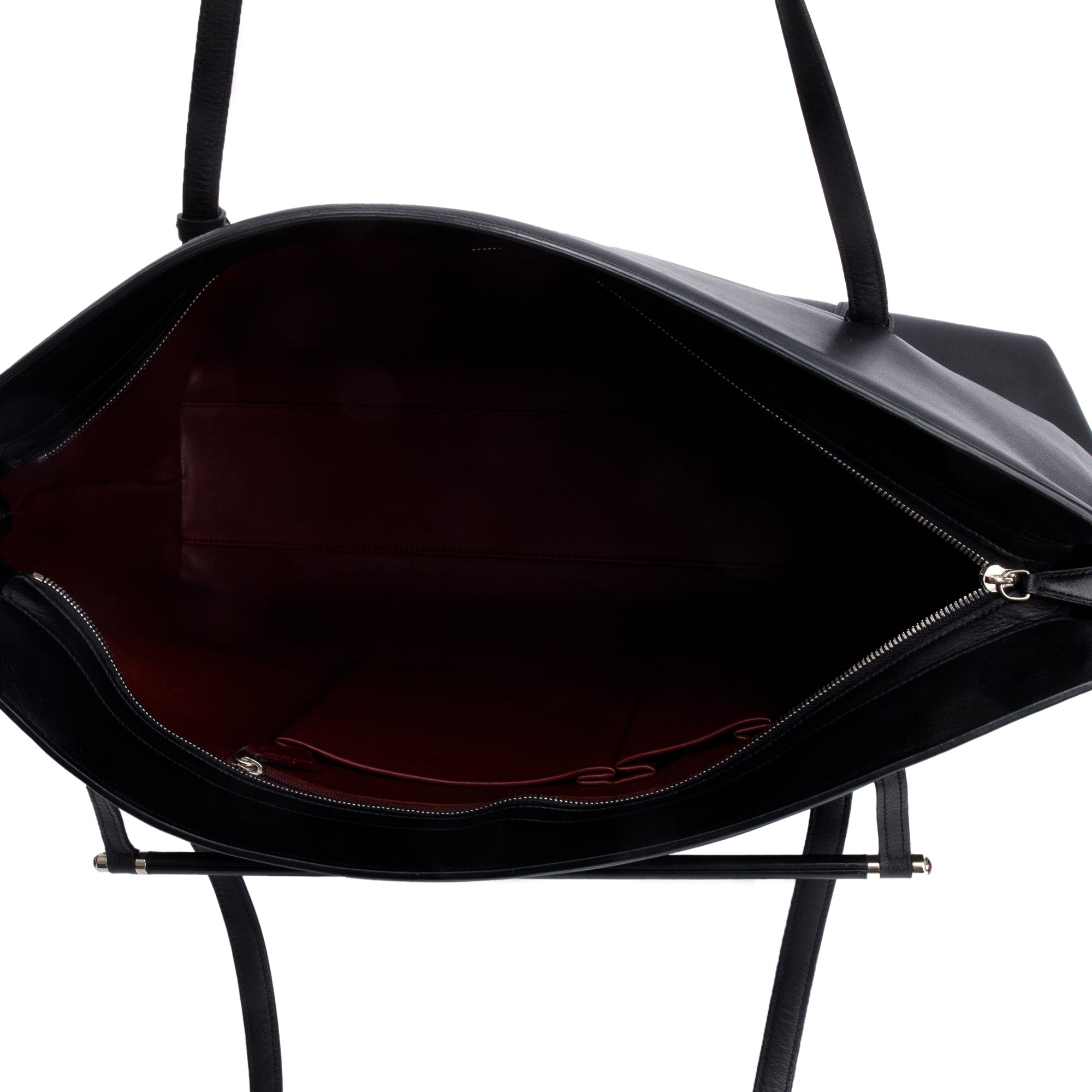 Cartier Black Calfskin Leather Cabochon Travel Tote Bag w/ Authenticity Card