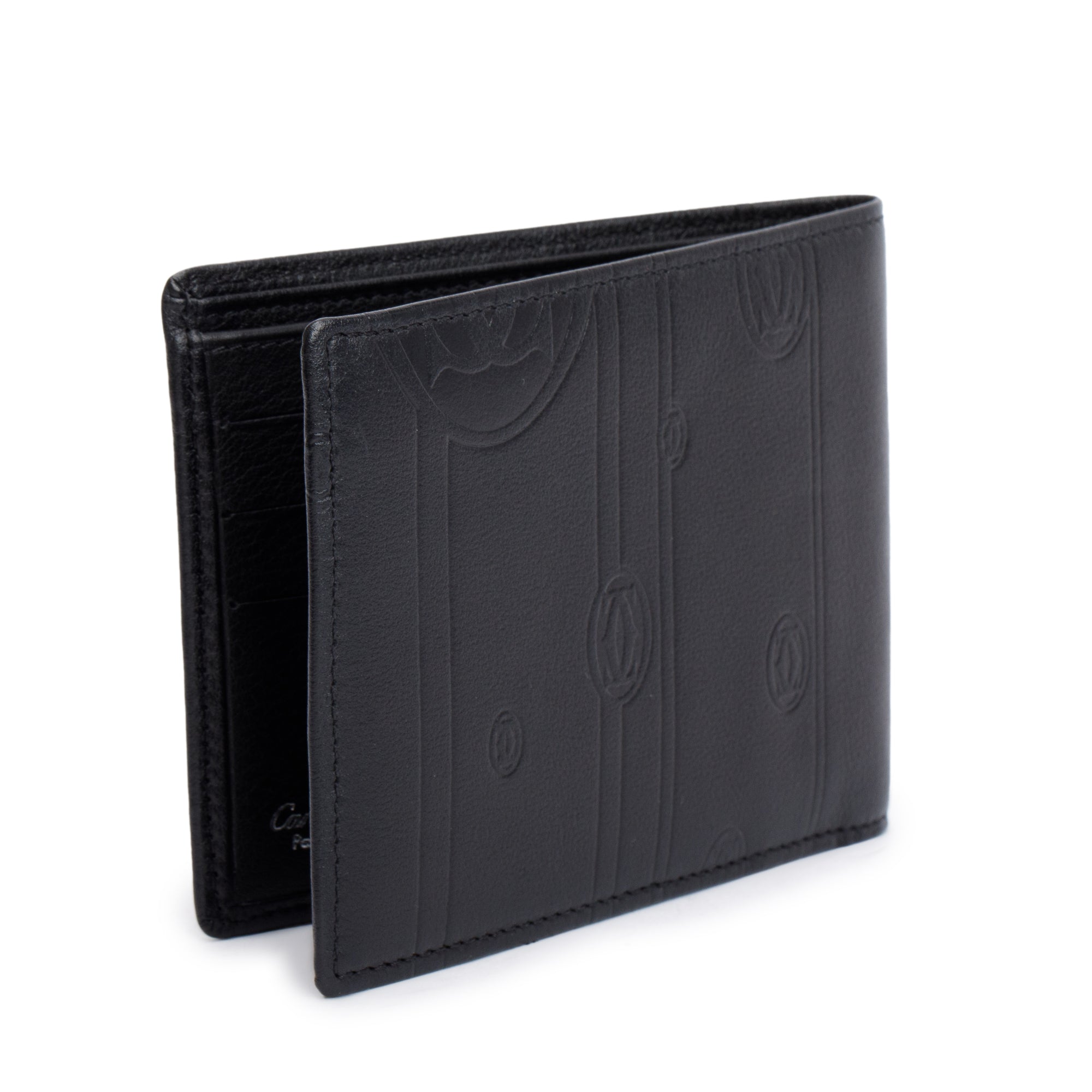 Cartier Black Calfskin Leather Must De Cartier Bifold Wallet