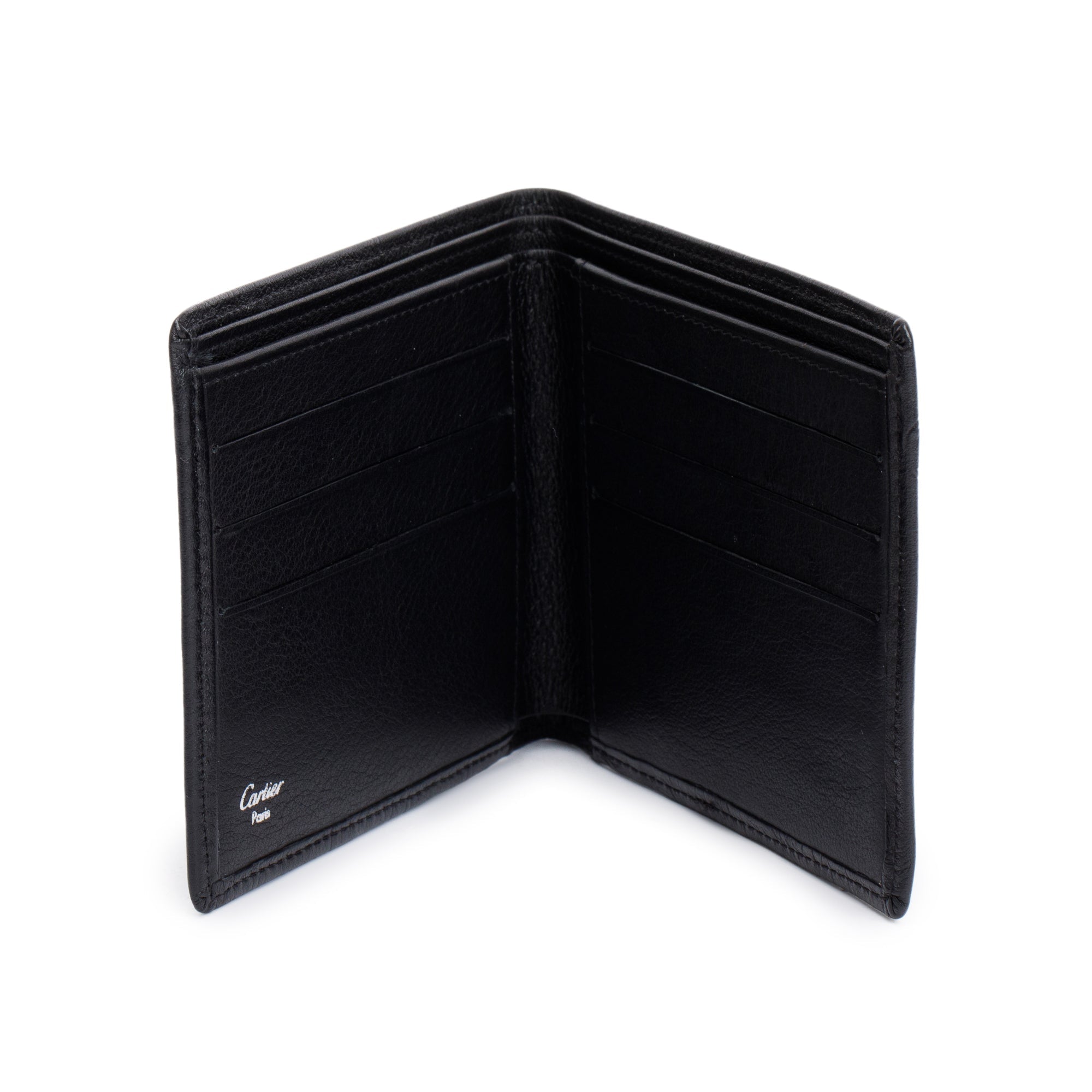 Cartier Black Calfskin Leather Must De Cartier Bifold Wallet