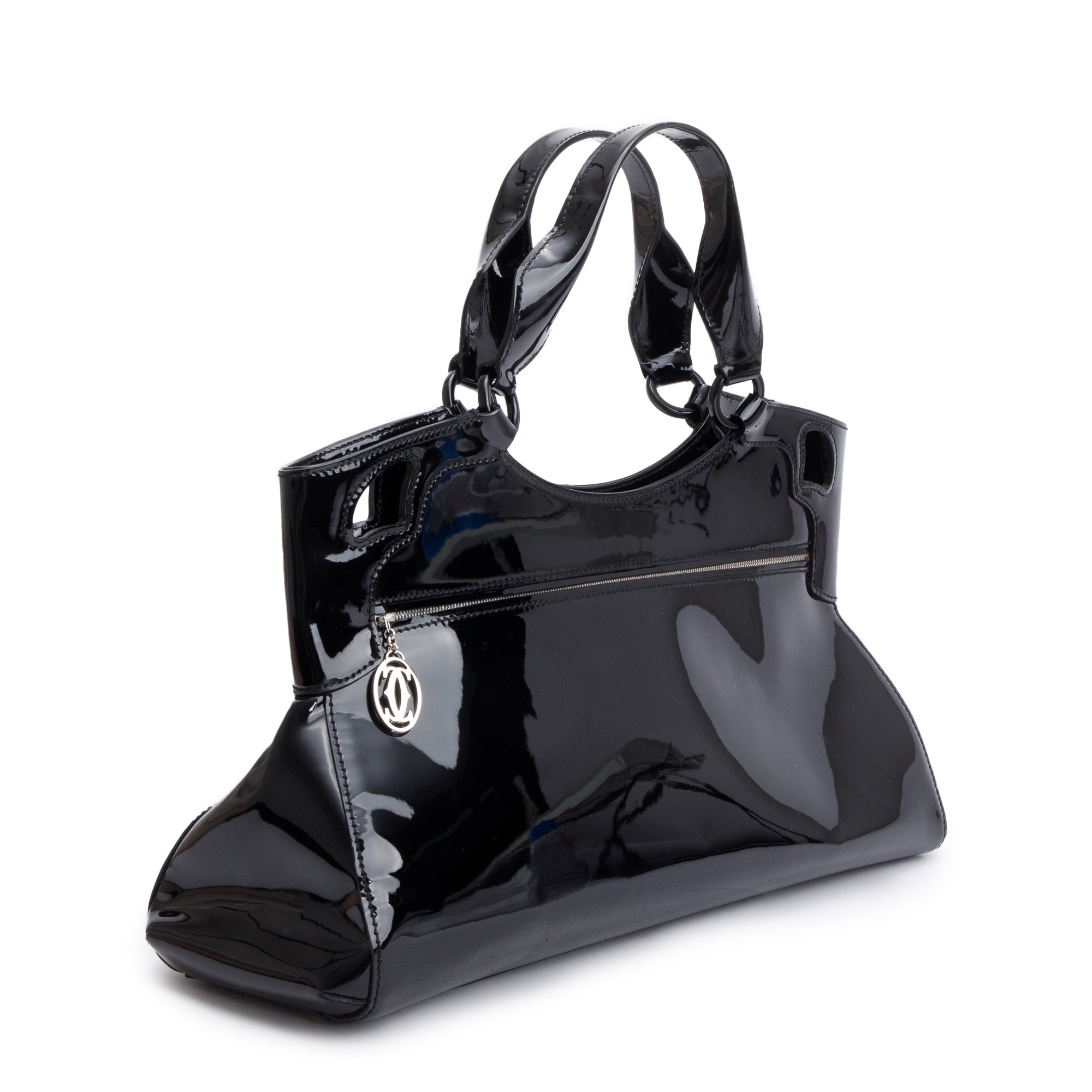 Cartier Black Patent Leather Medium Marcello De Cartier Tote