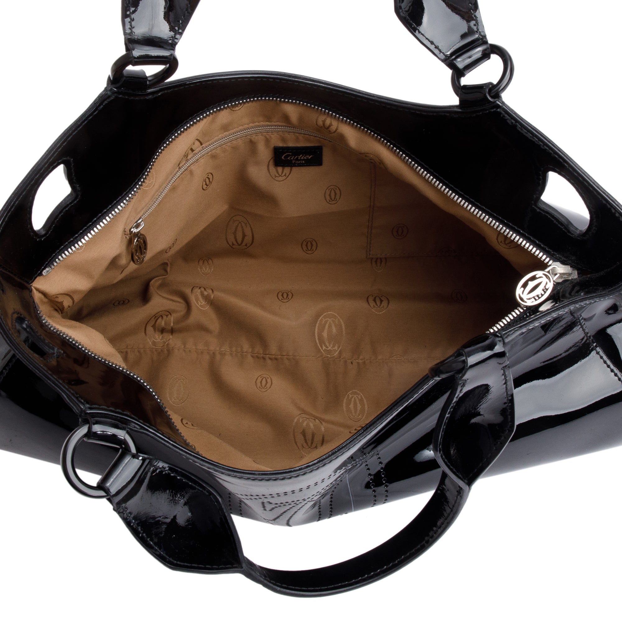 Cartier Black Patent Leather Medium Marcello De Cartier Tote