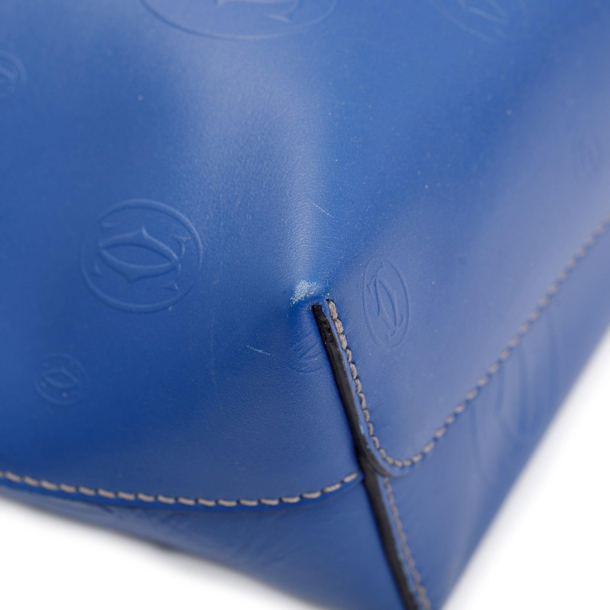 Cartier Blue Calfskin Leather Le 18H Happy Birthday Tote Bag w/ Pouch