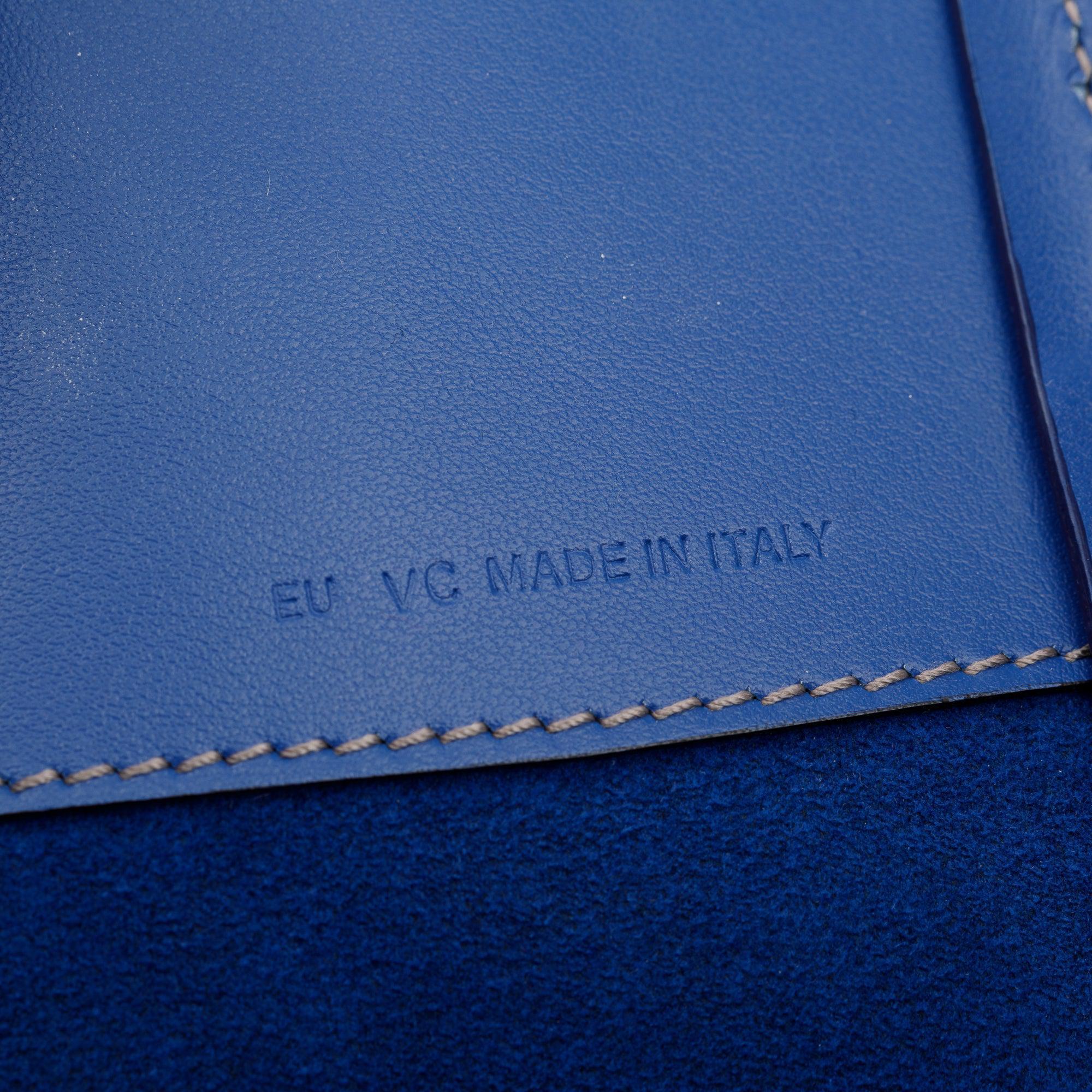 Cartier Blue Calfskin Leather Le 18H Happy Birthday Tote Bag w/ Pouch