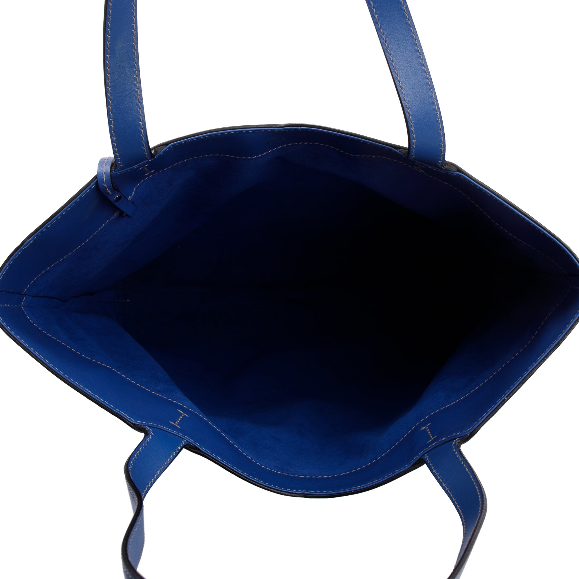 Cartier Blue Calfskin Leather Le 18H Happy Birthday Tote Bag w/ Pouch