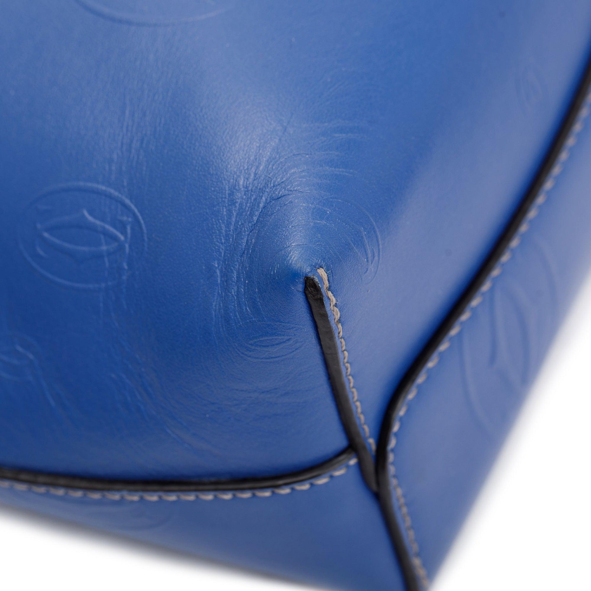 Cartier Blue Calfskin Leather Le 18H Happy Birthday Tote Bag w/ Pouch