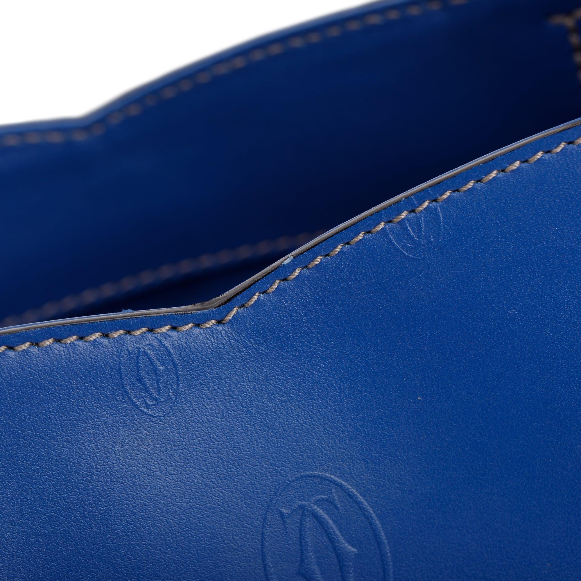 Cartier Blue Calfskin Leather Le 18H Happy Birthday Tote Bag w/ Pouch