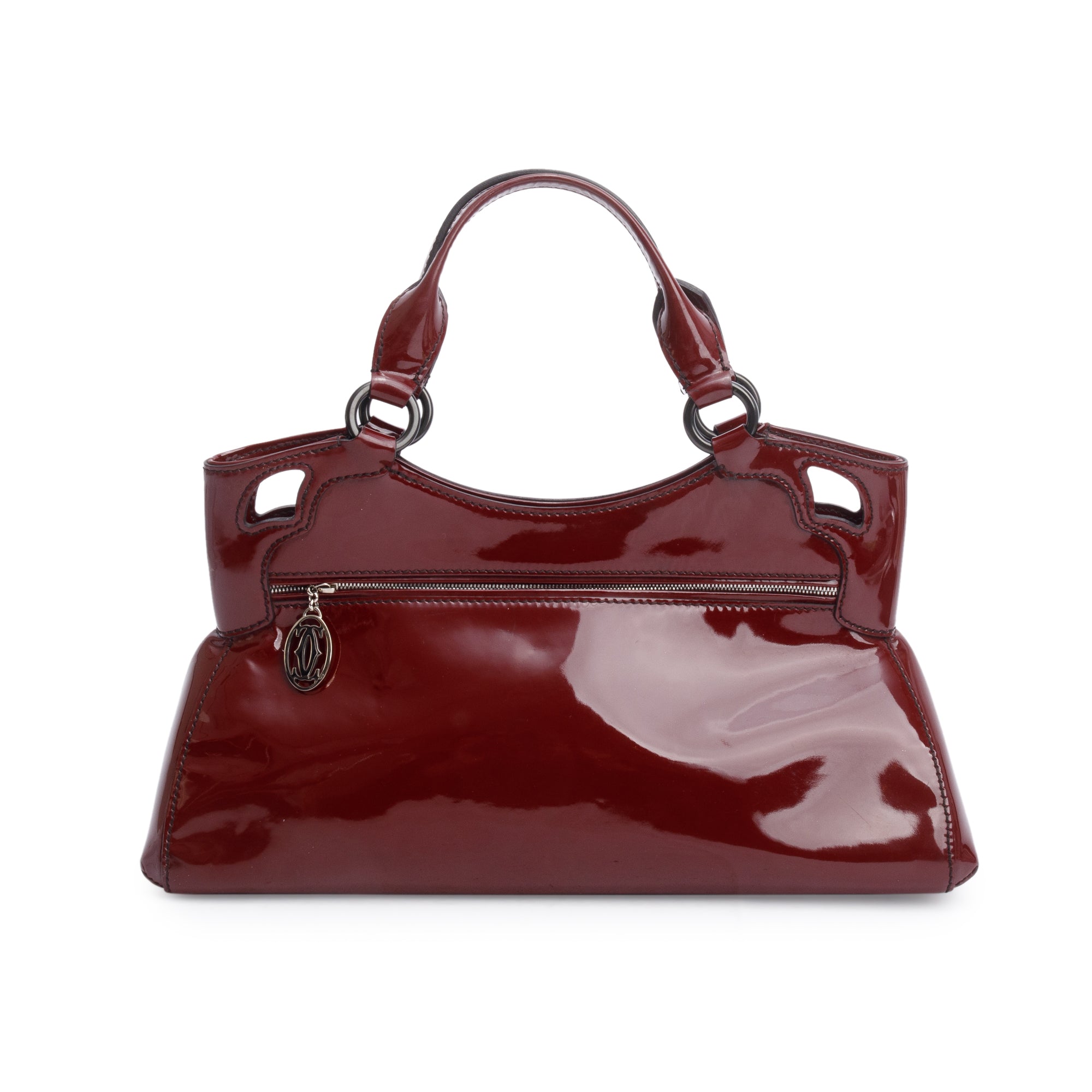 Cartier Burgundy Patent Leather Medium Marcello De Cartier Tote