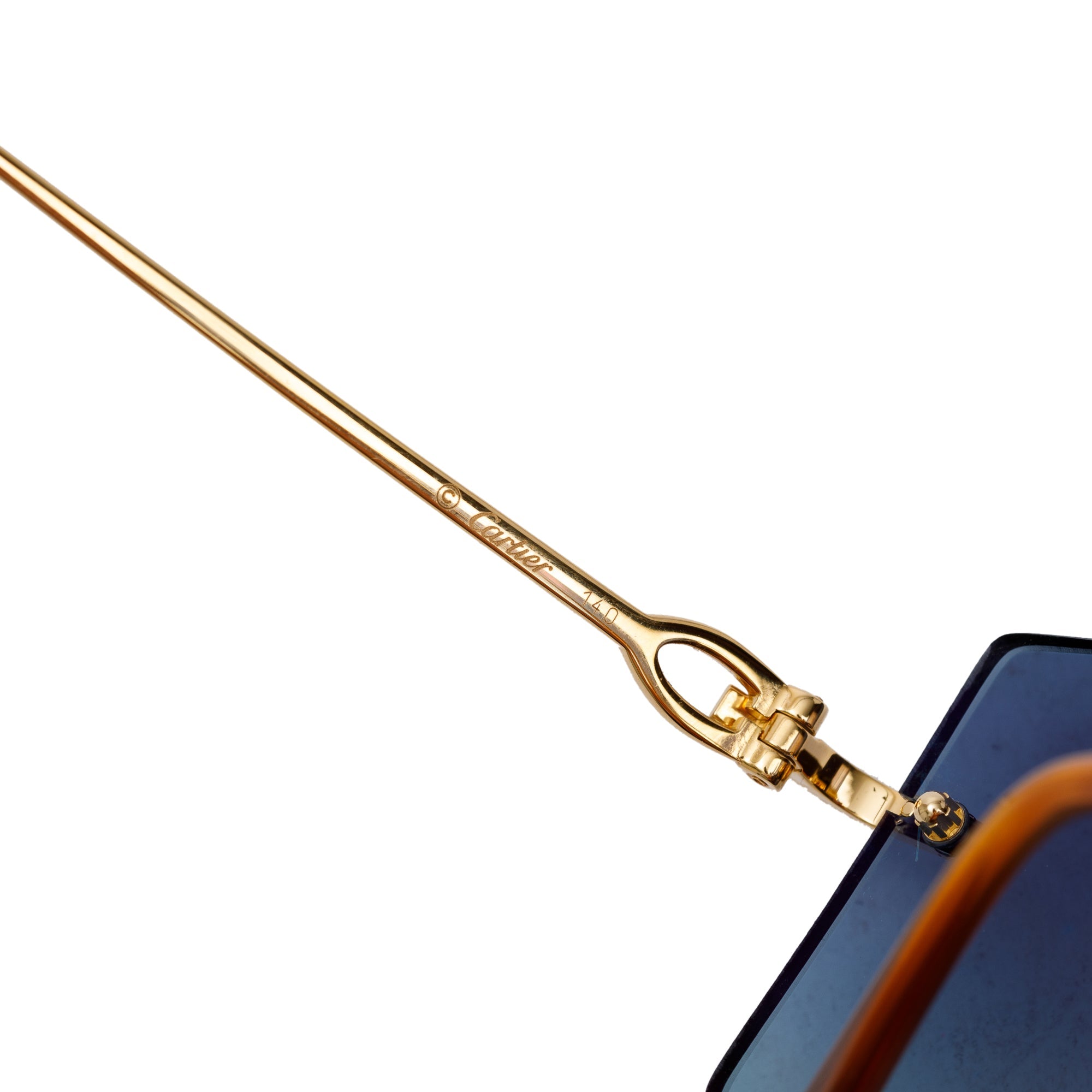 Cartier C Decor Square Blue Lenses CT0005RS Sunglasses w/ Box