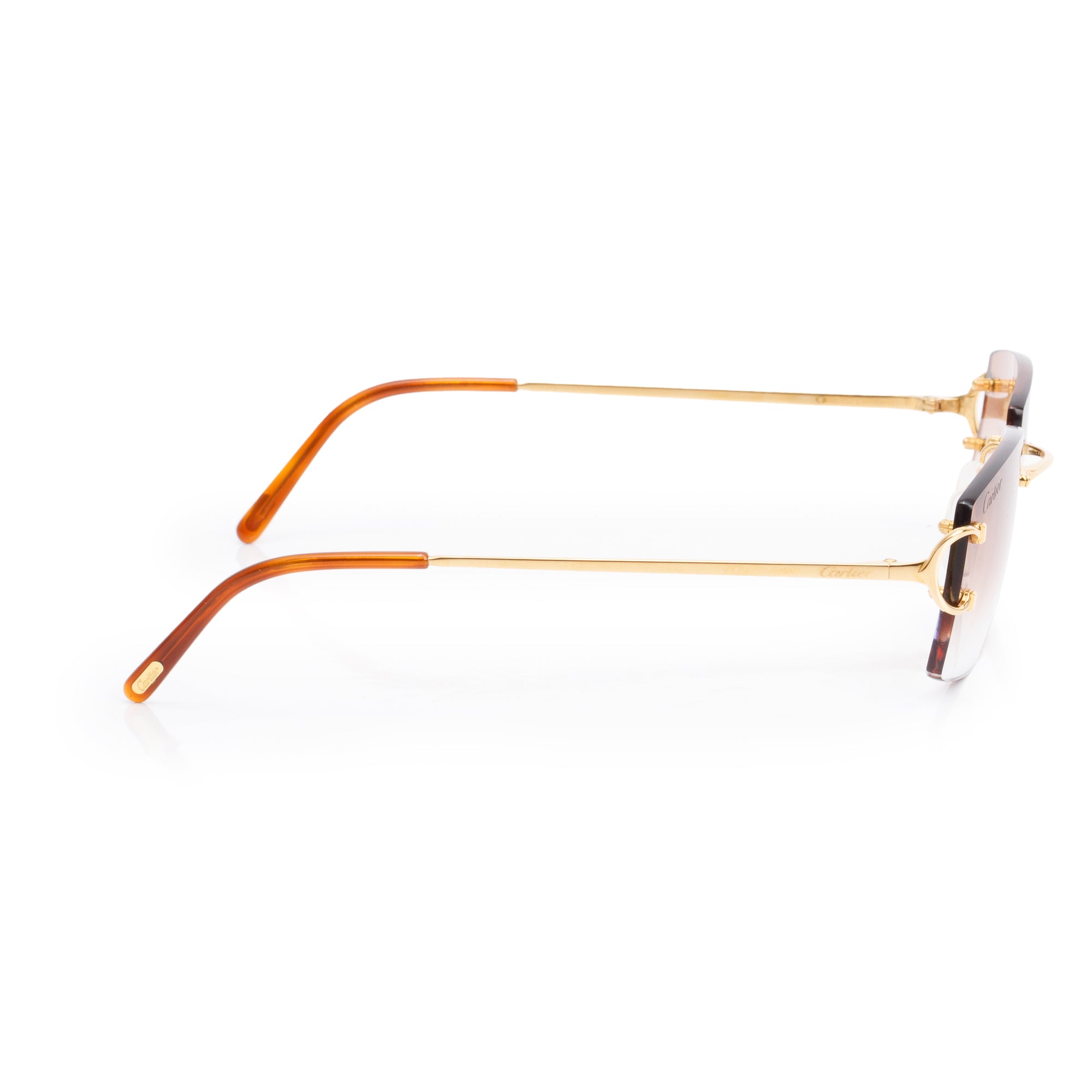 Cartier CT0007RS Rimless C De Cartier Sunglasses w/ Box & Case