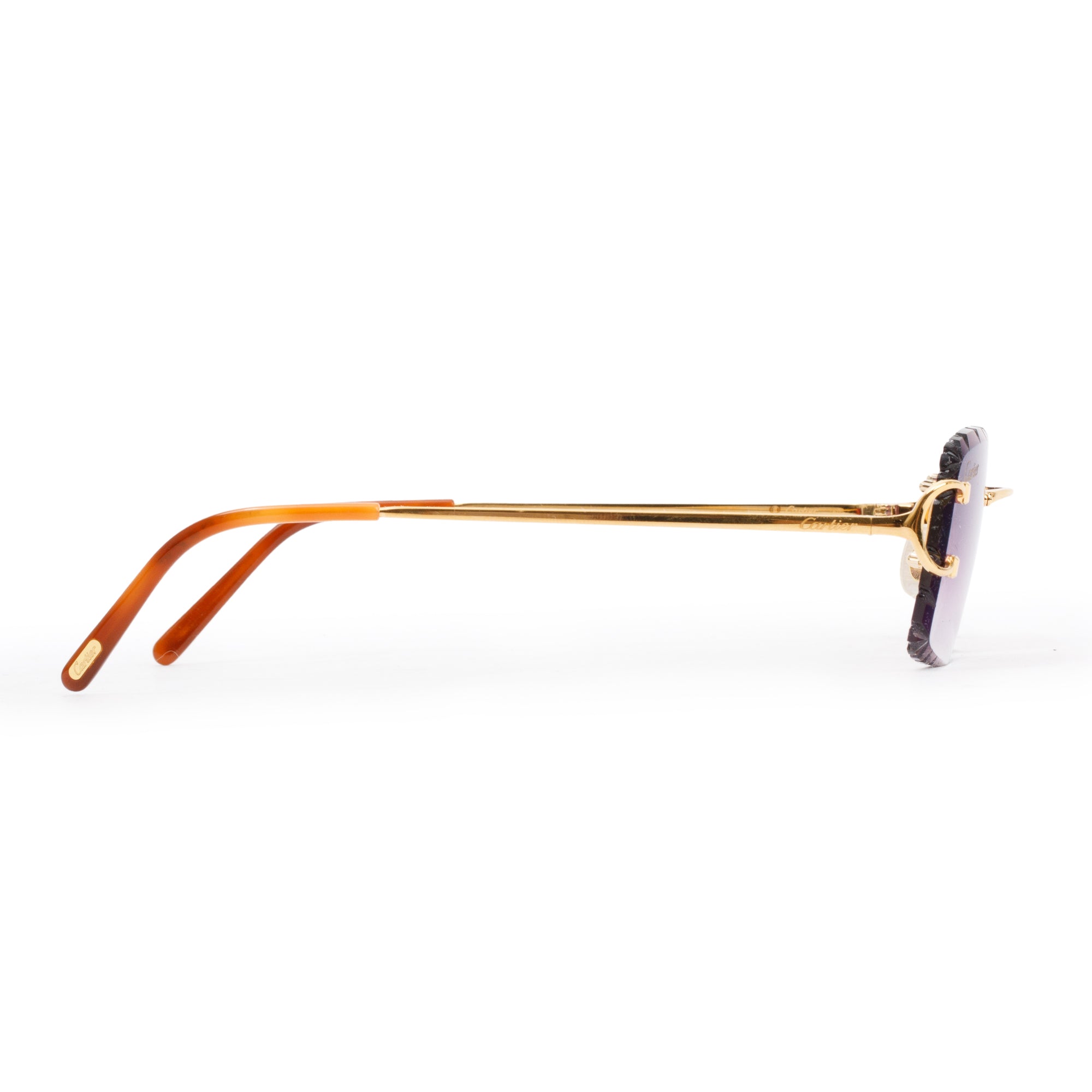 Cartier CT000920 Rimless Diamond Cut Sunglasses w/ Box & Case