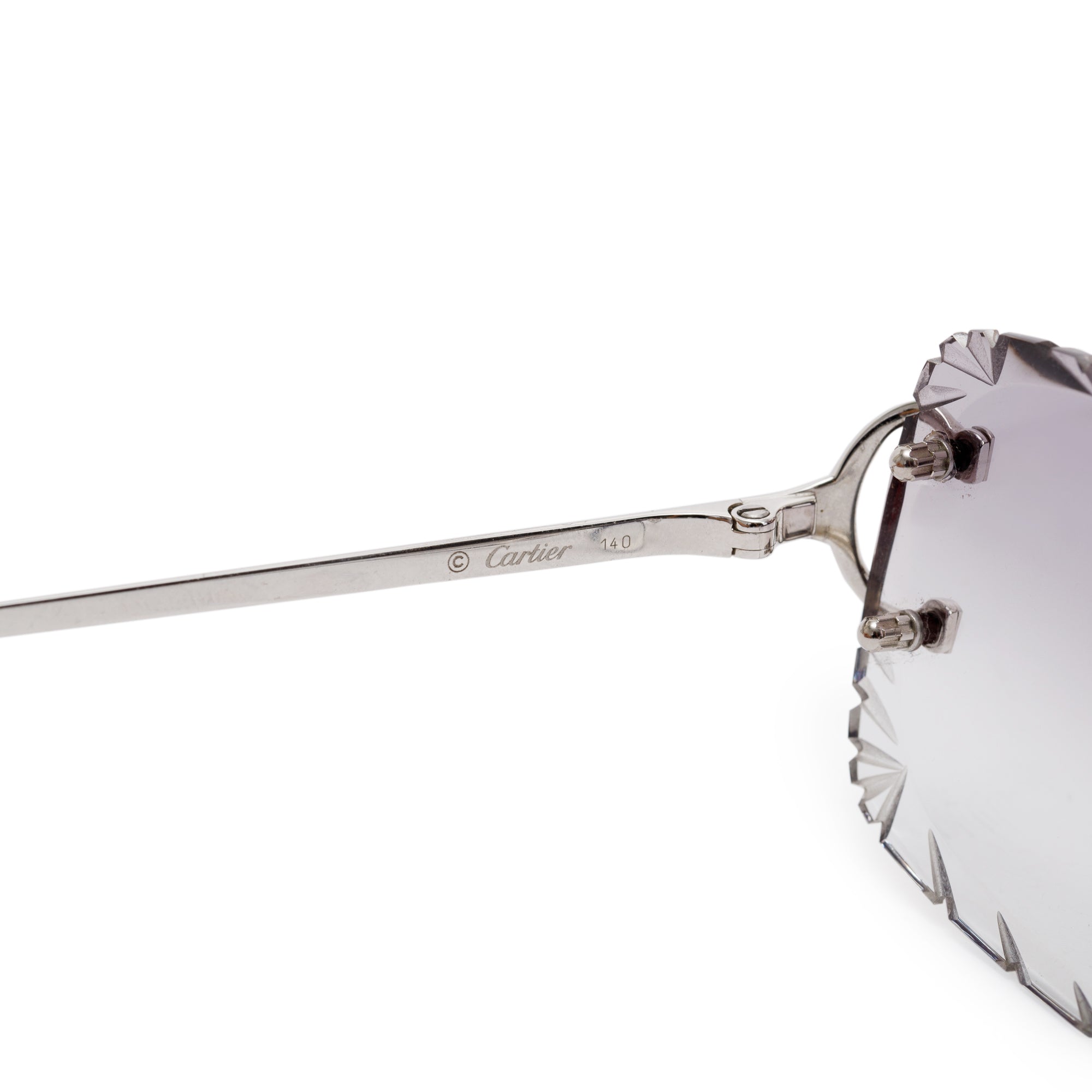 Cartier CT00920 Rimless Diamond Cut Sunglasses w/ Box & Case