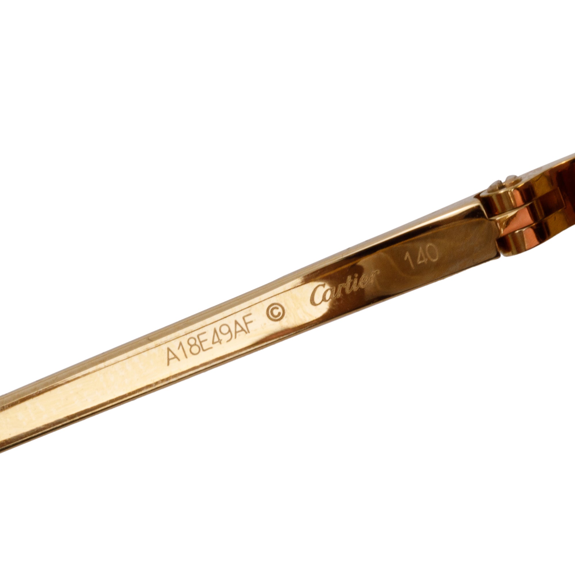 Cartier CT0198S Gold-Plated Metal Frame Panthere De Cartier Sunglasses w/ Box & Case