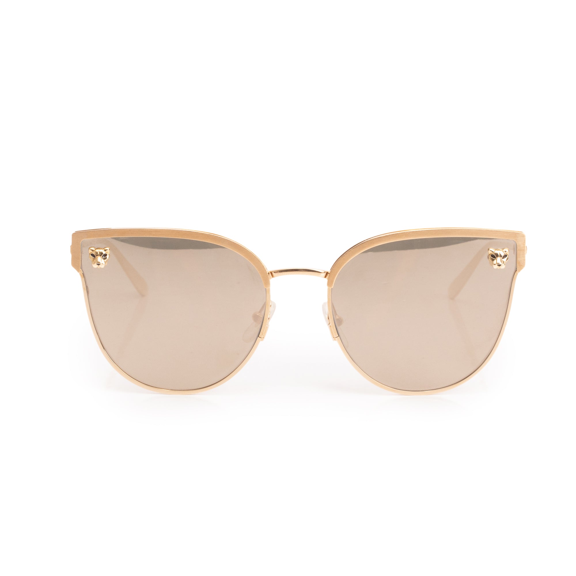 Cartier CT0198S Gold-Plated Metal Frame Panthere De Cartier Sunglasses w/ Box & Case