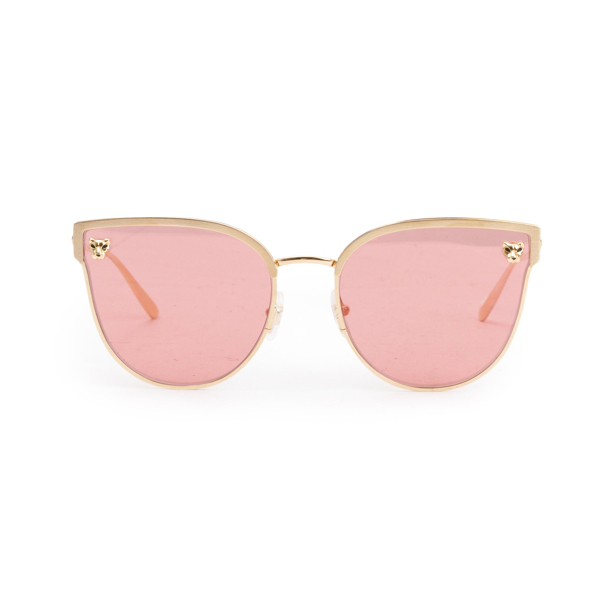 Cartier CT0198S Gold-Plated Metal Frame Panthere De Cartier Sunglasses w/ Box & Case