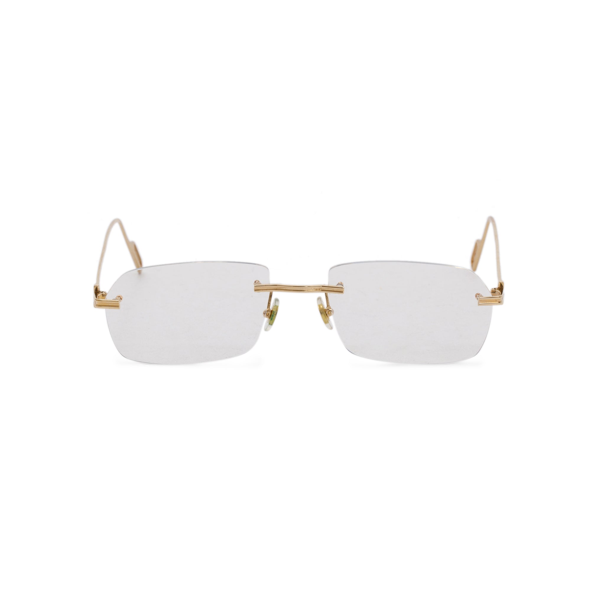 Cartier CT0620 Rimless Rectangular Frame Glasses w/ Case