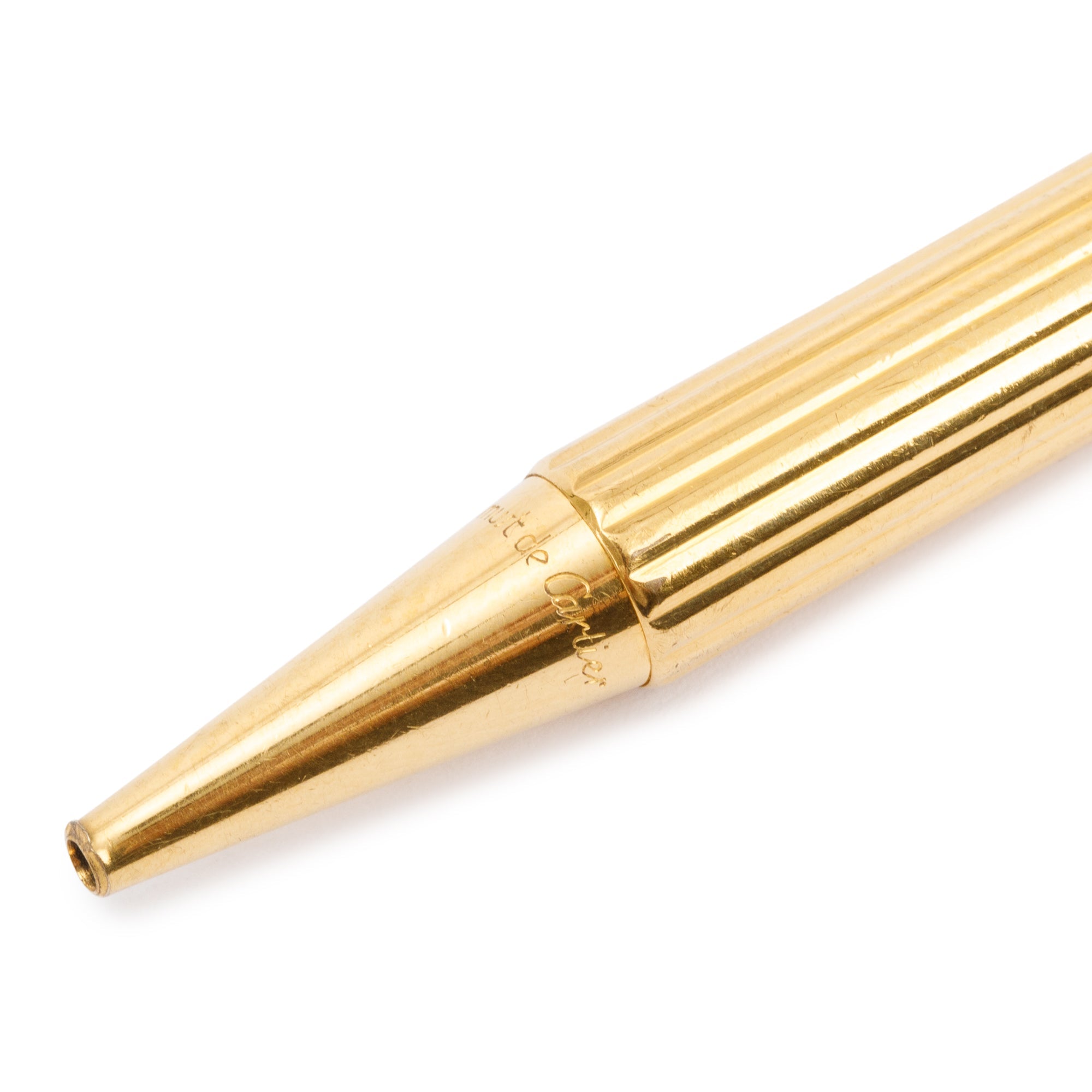 Cartier Gold Plated Must de Cartier Trinity Ballpoint Pen w/ Box & Papers