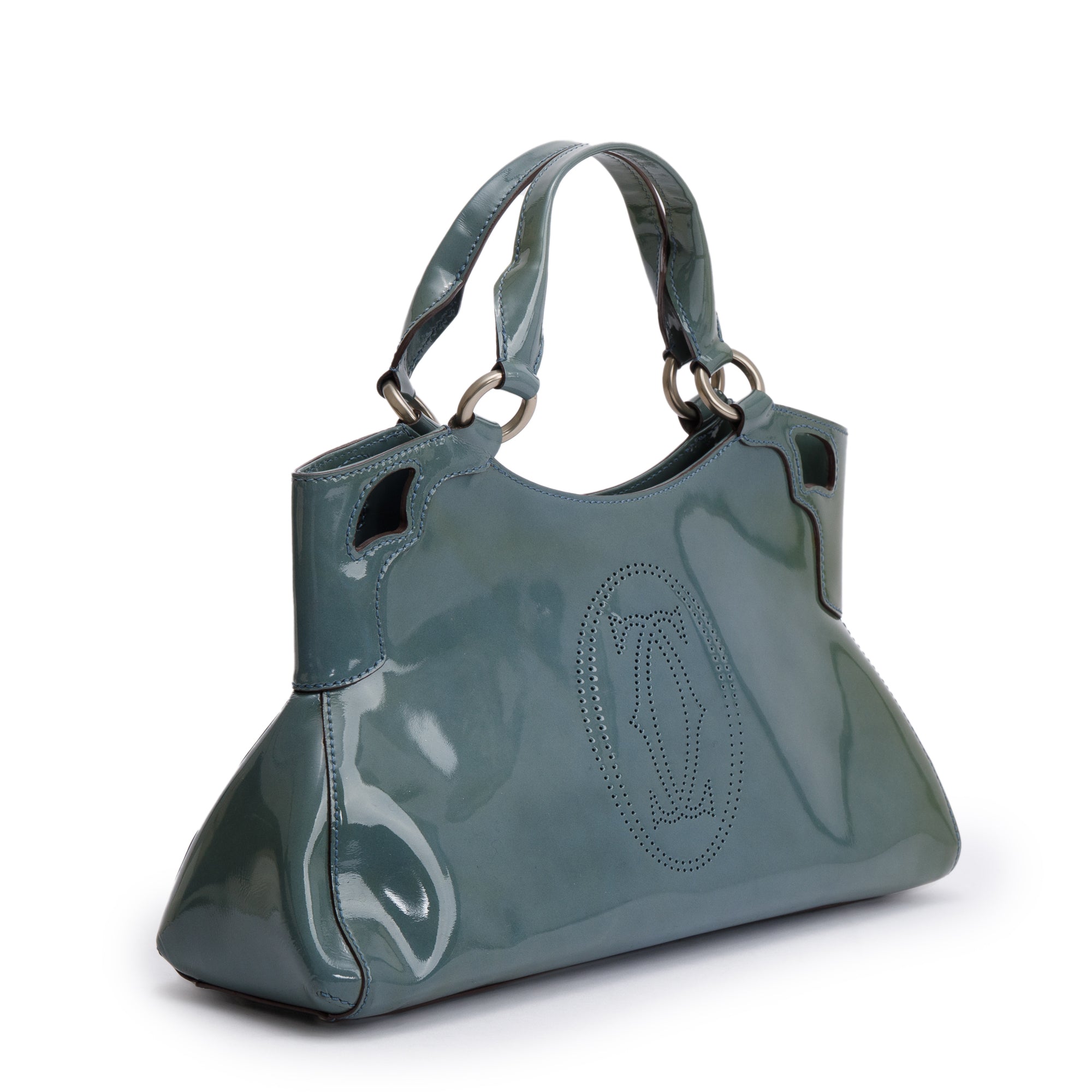 Cartier Grey Patent Leather Small Marcello De Cartier Tote