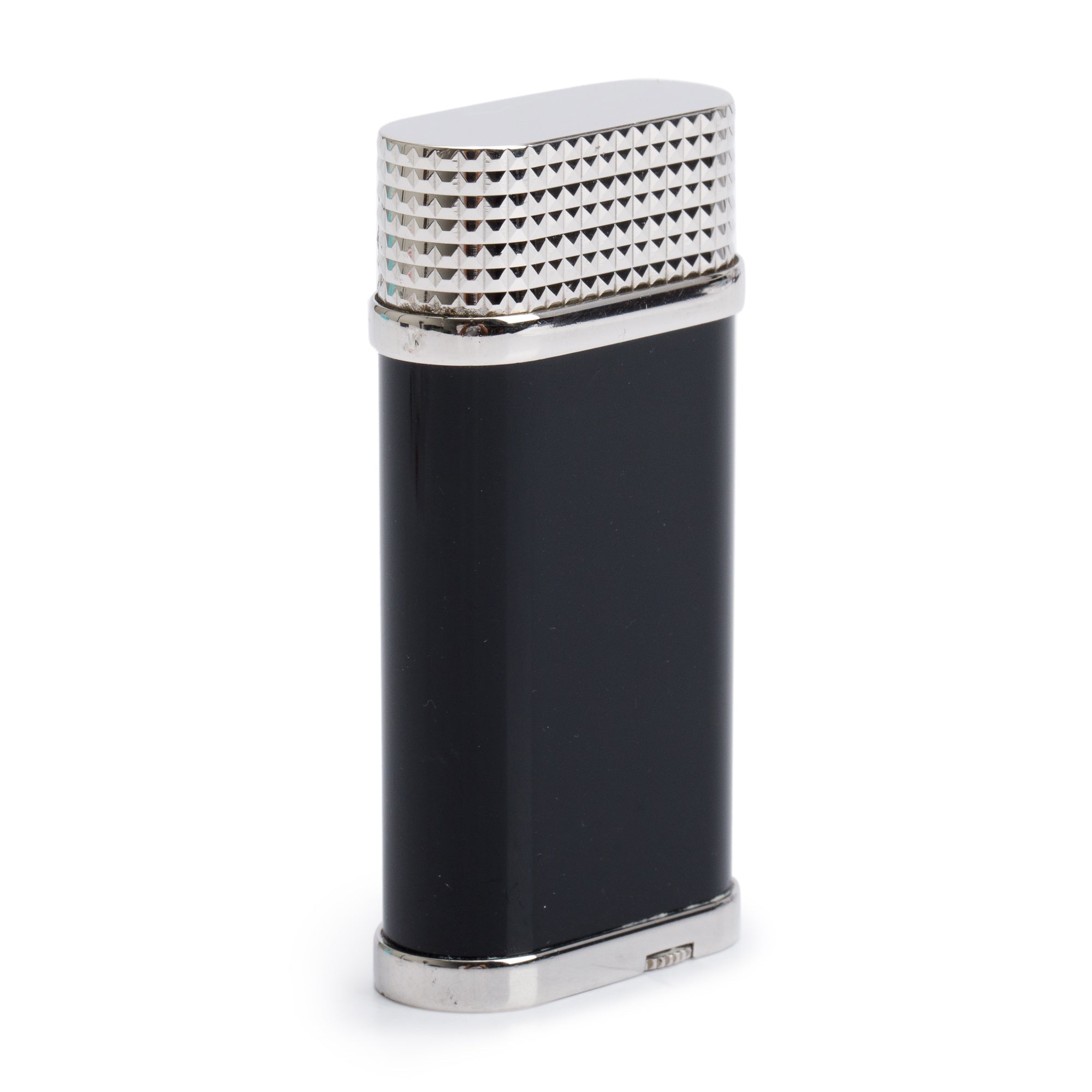 Cartier Palladium-Plated Black Lacquer Clous de Paris Decor Lighter