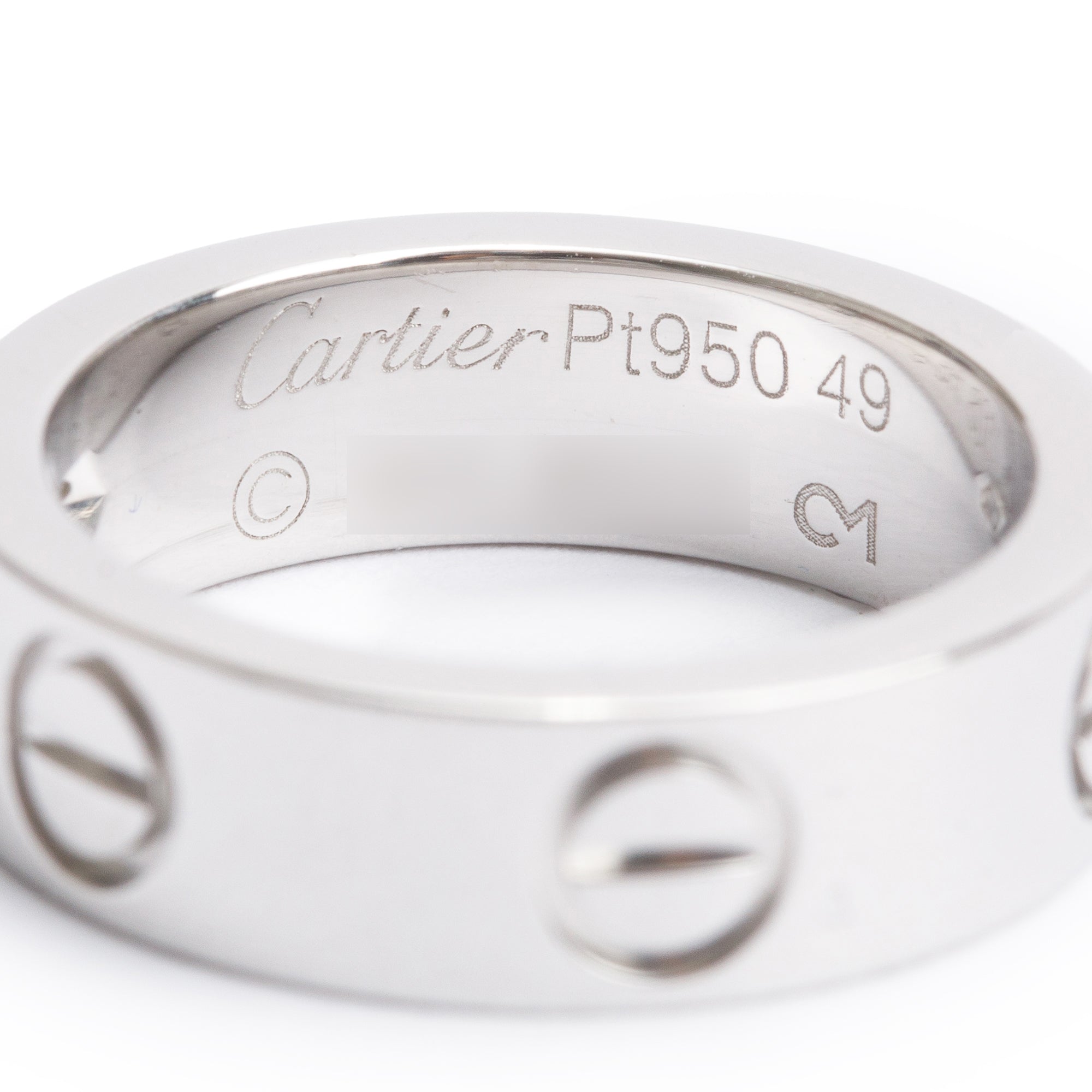 Cartier Platinum 1 Diamond 5.5MM Love Ring Size 49 5