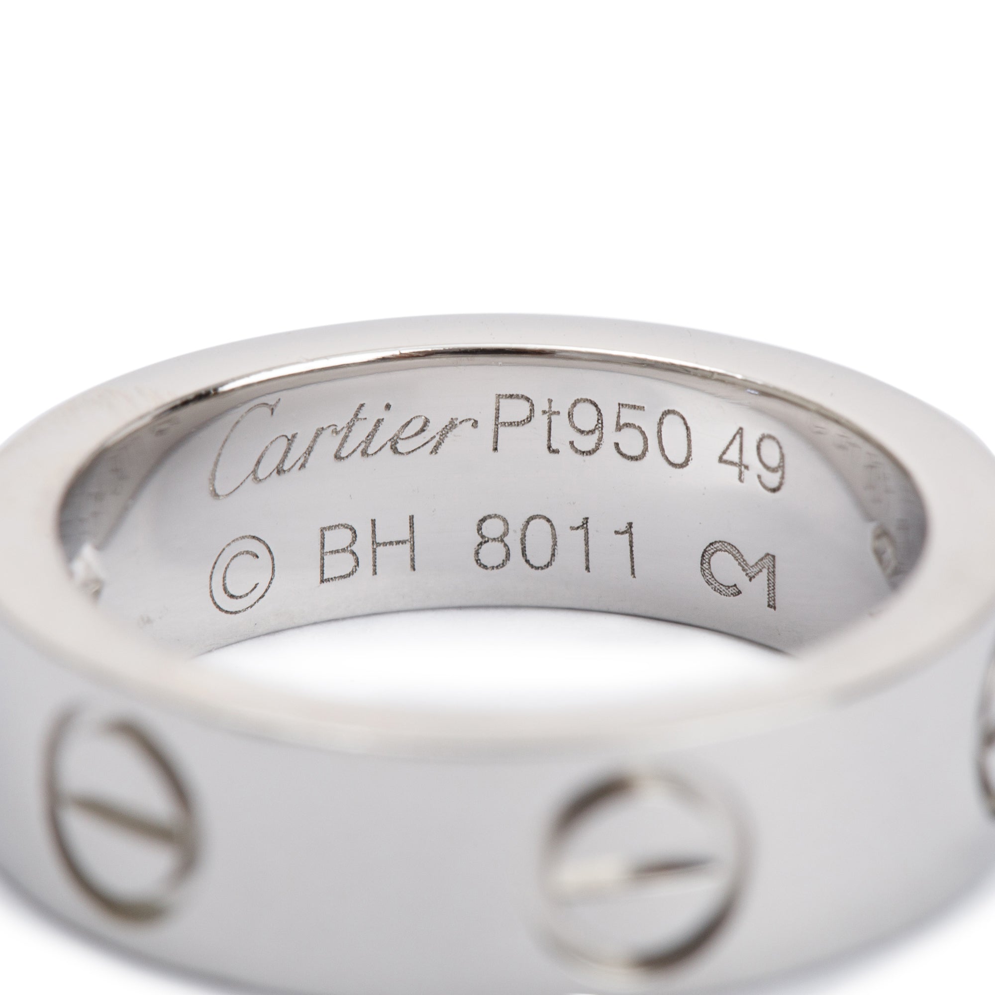 Cartier Platinum 1 Diamond 5.5MM Love Ring Size 49 5