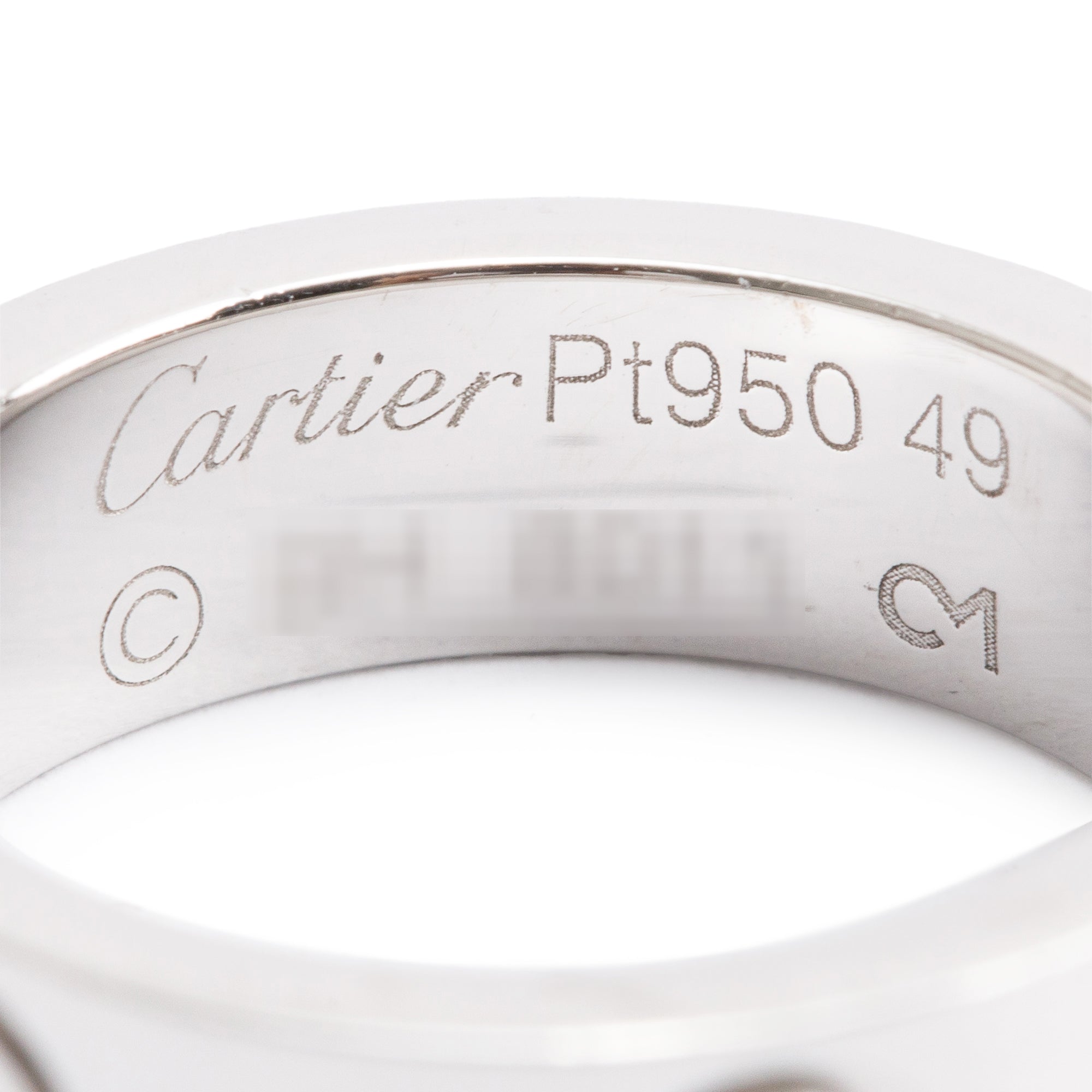 Cartier Platinum 1 Diamond 5.5MM Love Ring Size 49 5