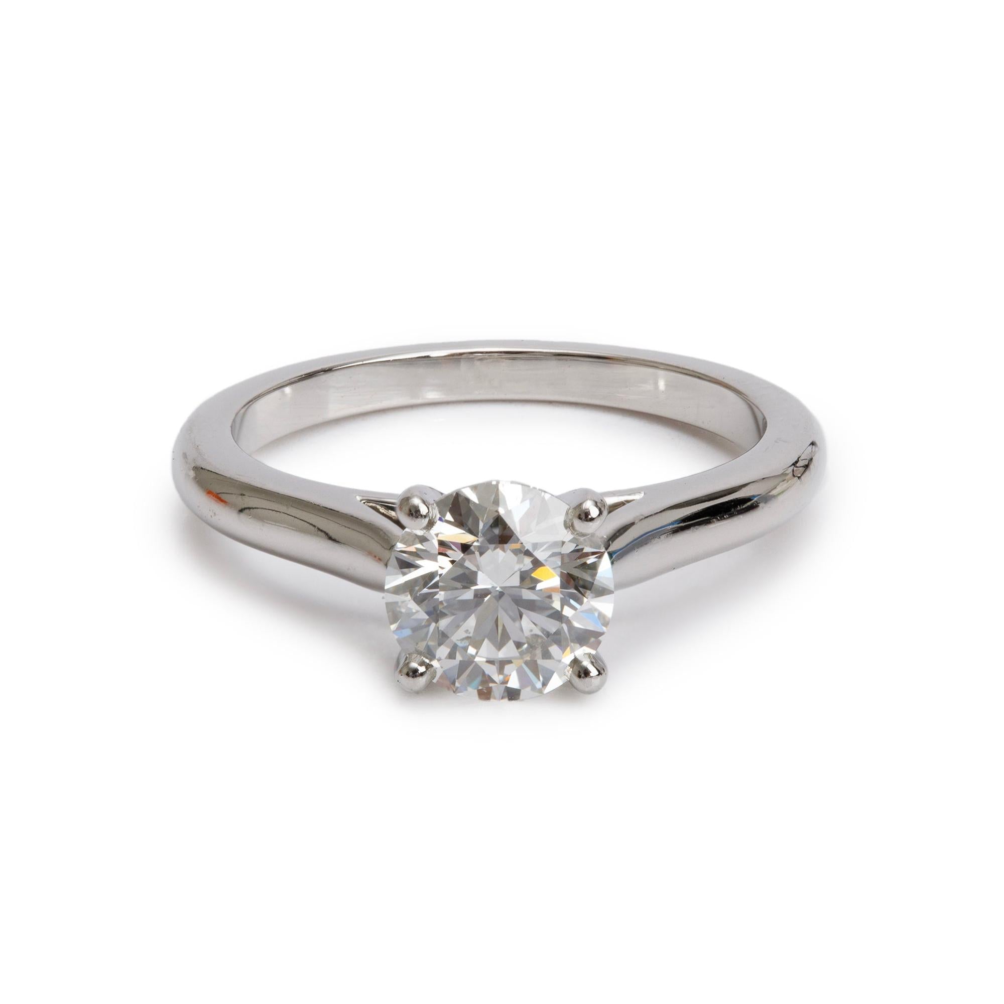 Cartier Platinum 1.07 ct. Diamond Solitaire Engagement Ring, Size 50 5.25 w/ Box & GIA
