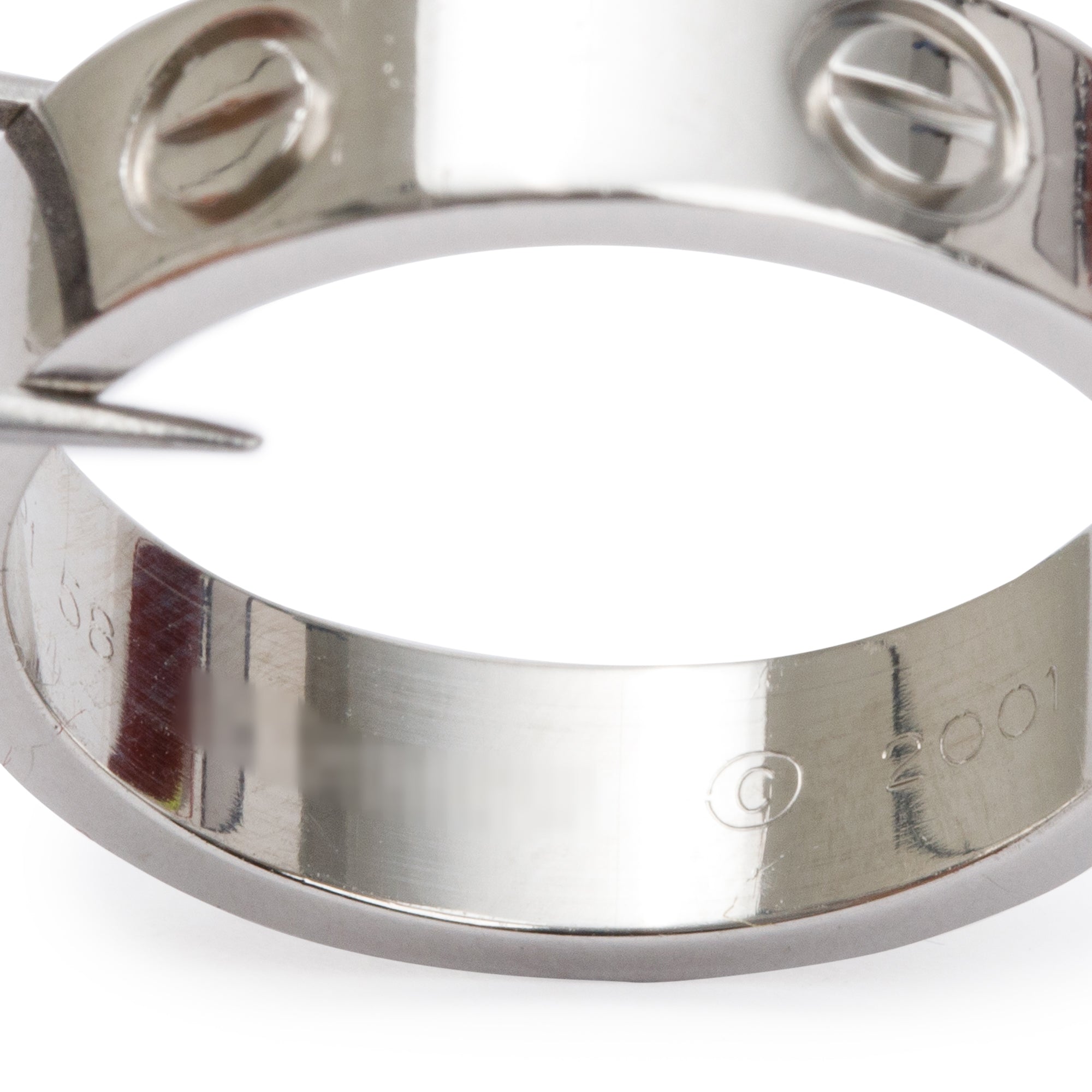 Cartier Platinum 5.5 MM Love Ring, Size 58 8.5 w/ Box & Certificate