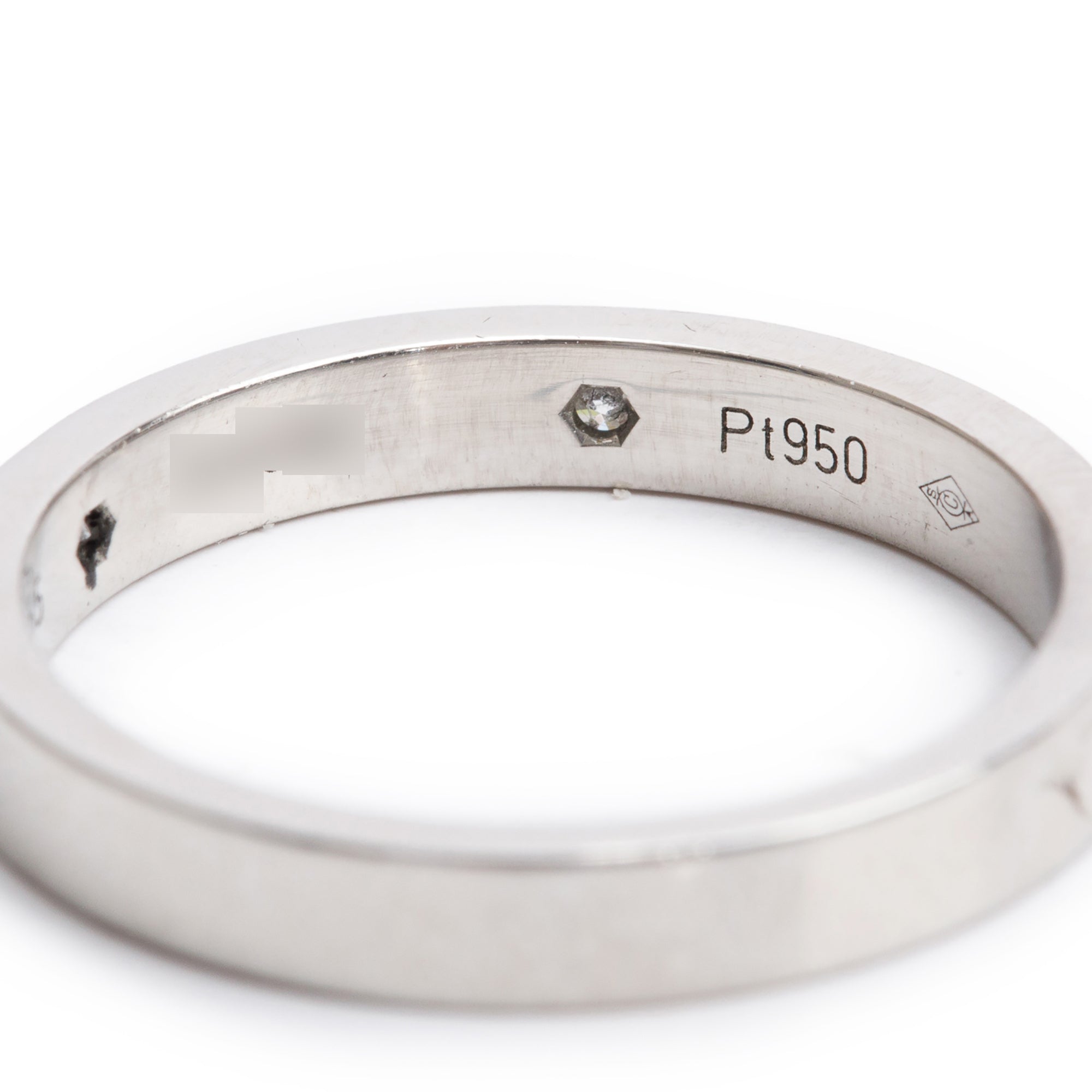 Cartier Platinum C de Cartier Diamond 3 MM Wedding Band Ring, Size 55 7.25