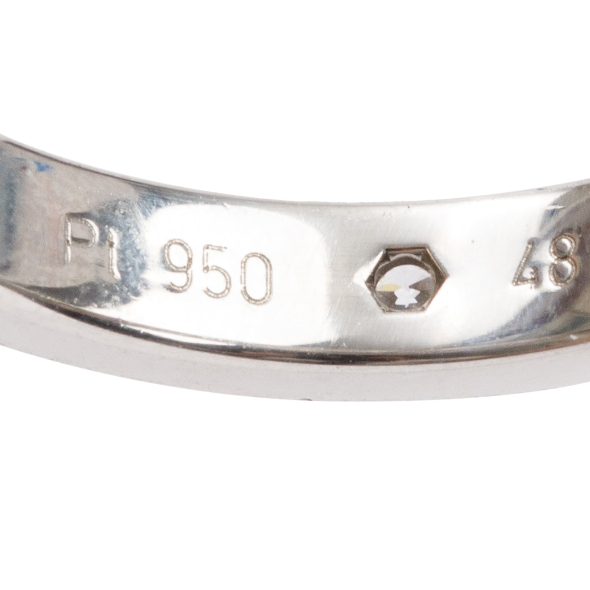Cartier Platinum C de Cartier Diamond 3MM Wedding Band Ring, Size 48 4.5