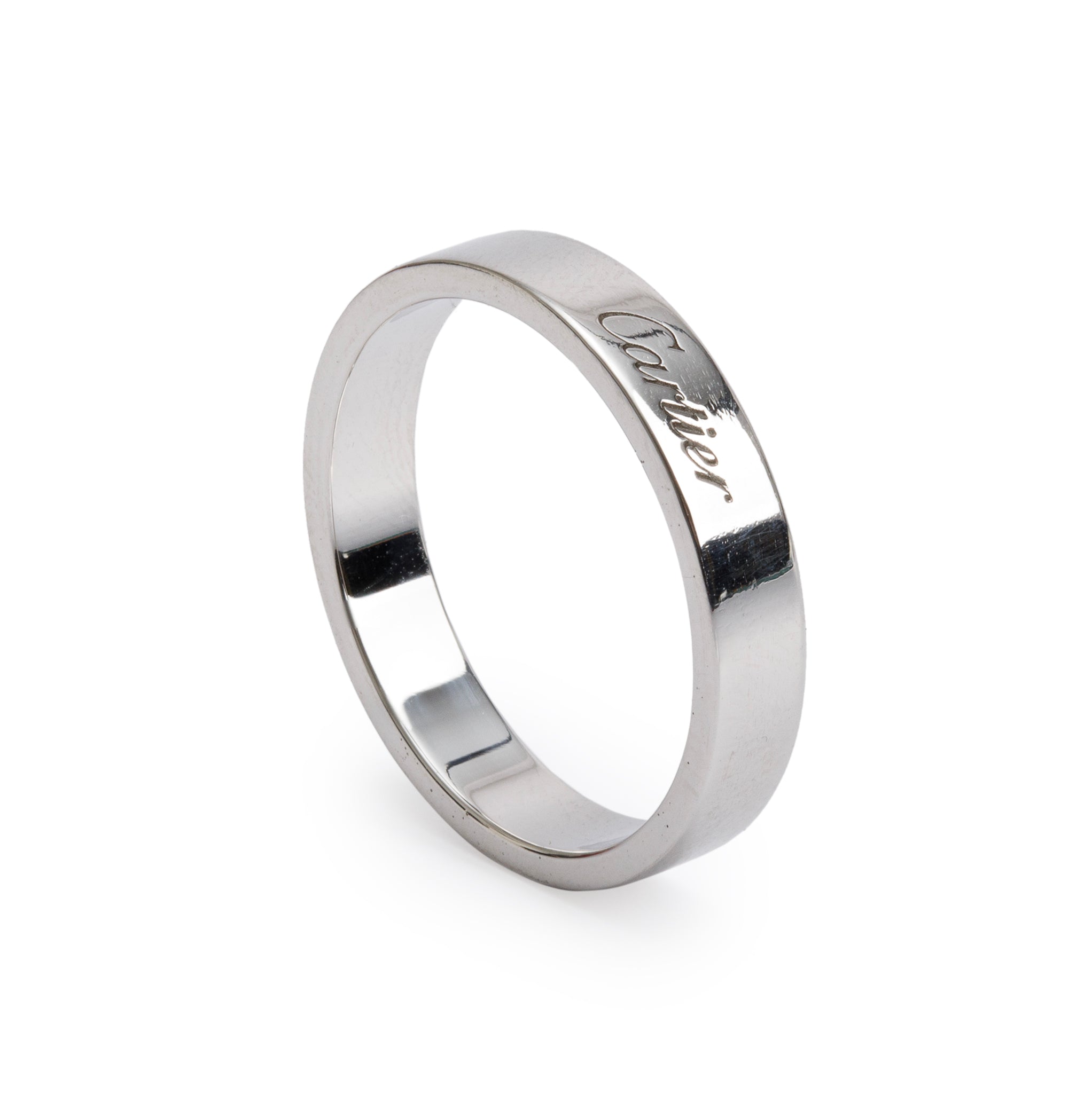 Cartier Platinum C de Cartier Diamond 4 MM Wedding Band Ring, Size 60 9.25 w/ Box