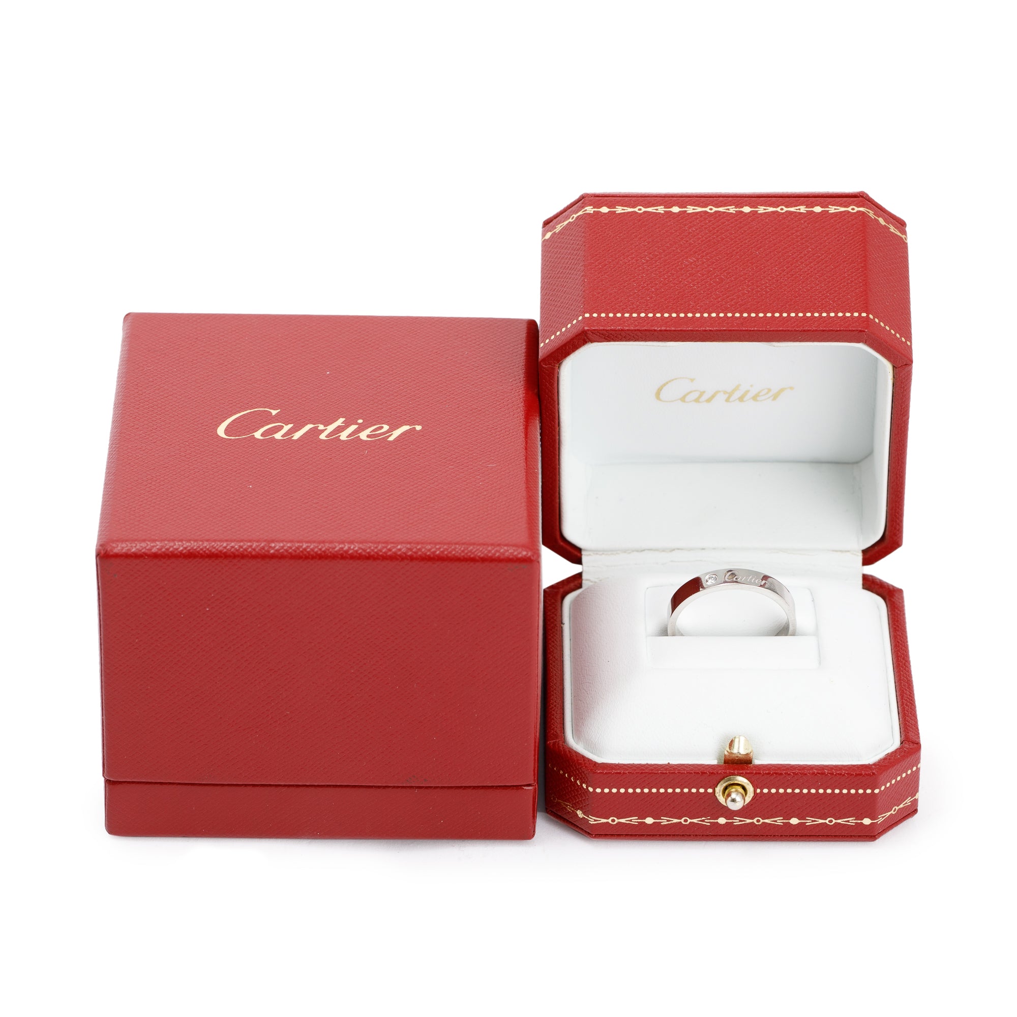 Cartier Platinum C de Cartier Diamond Wedding Band Ring w/ Box