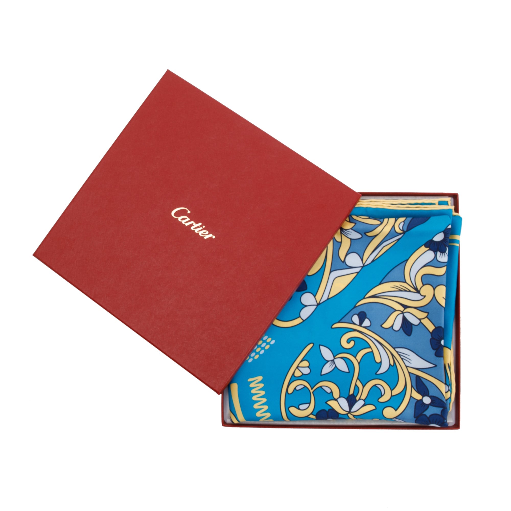Cartier Printed Silk Scarf 90 w/ Box