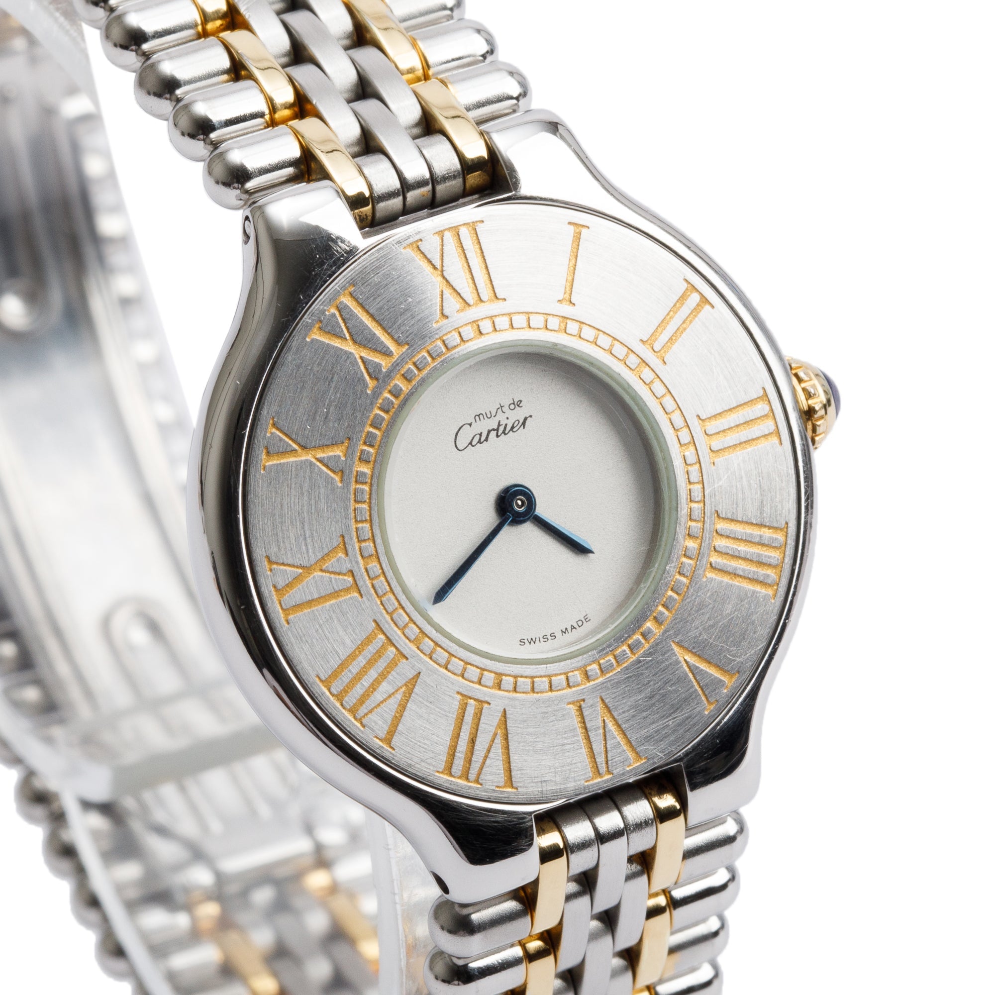 Cartier Stainless Steel & 18k Yellow Gold Plated Must de Cartier 21 28 MM Watch 9010