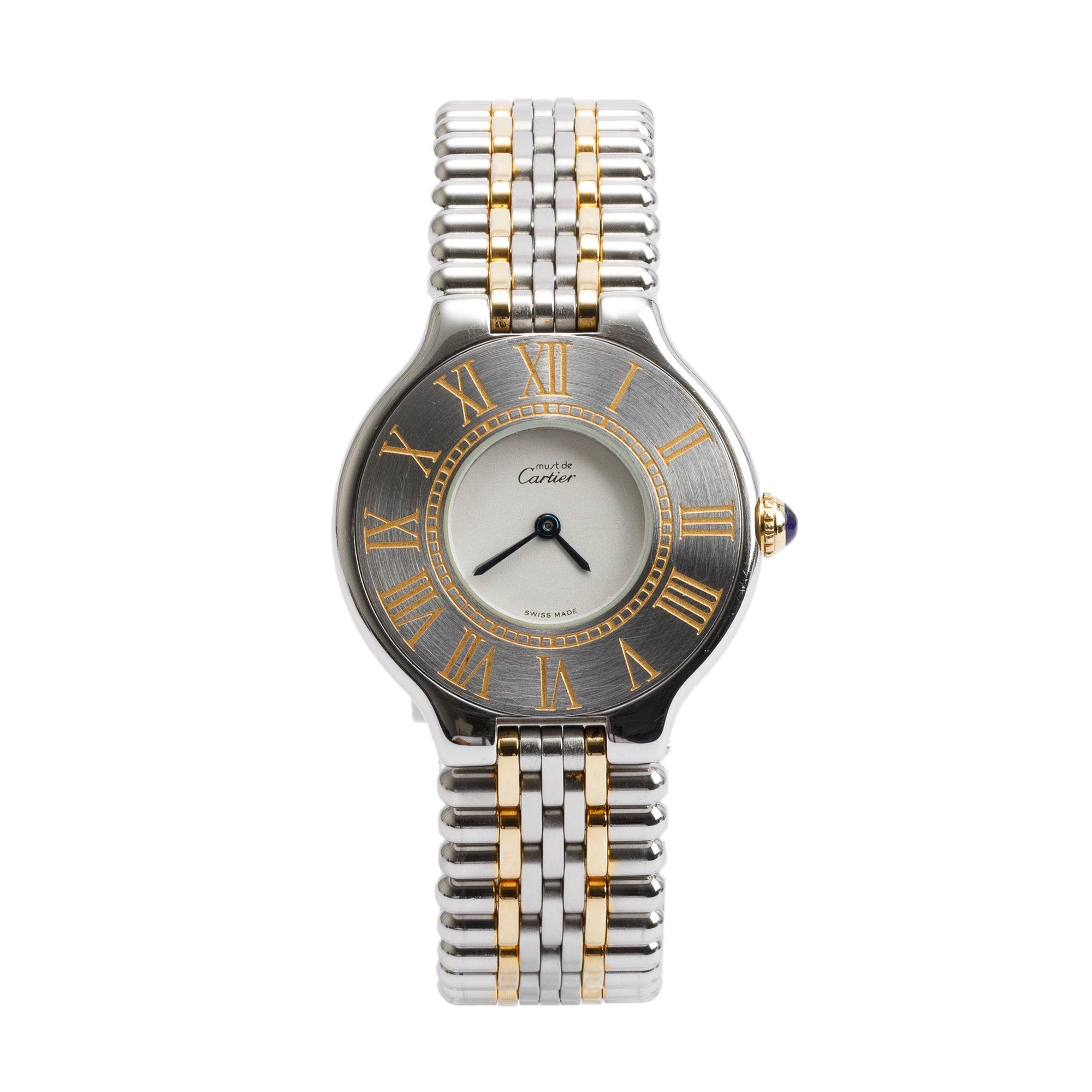 Cartier Stainless Steel & 18k Yellow Gold Plated Must de Cartier 21 28 MM Watch 9010