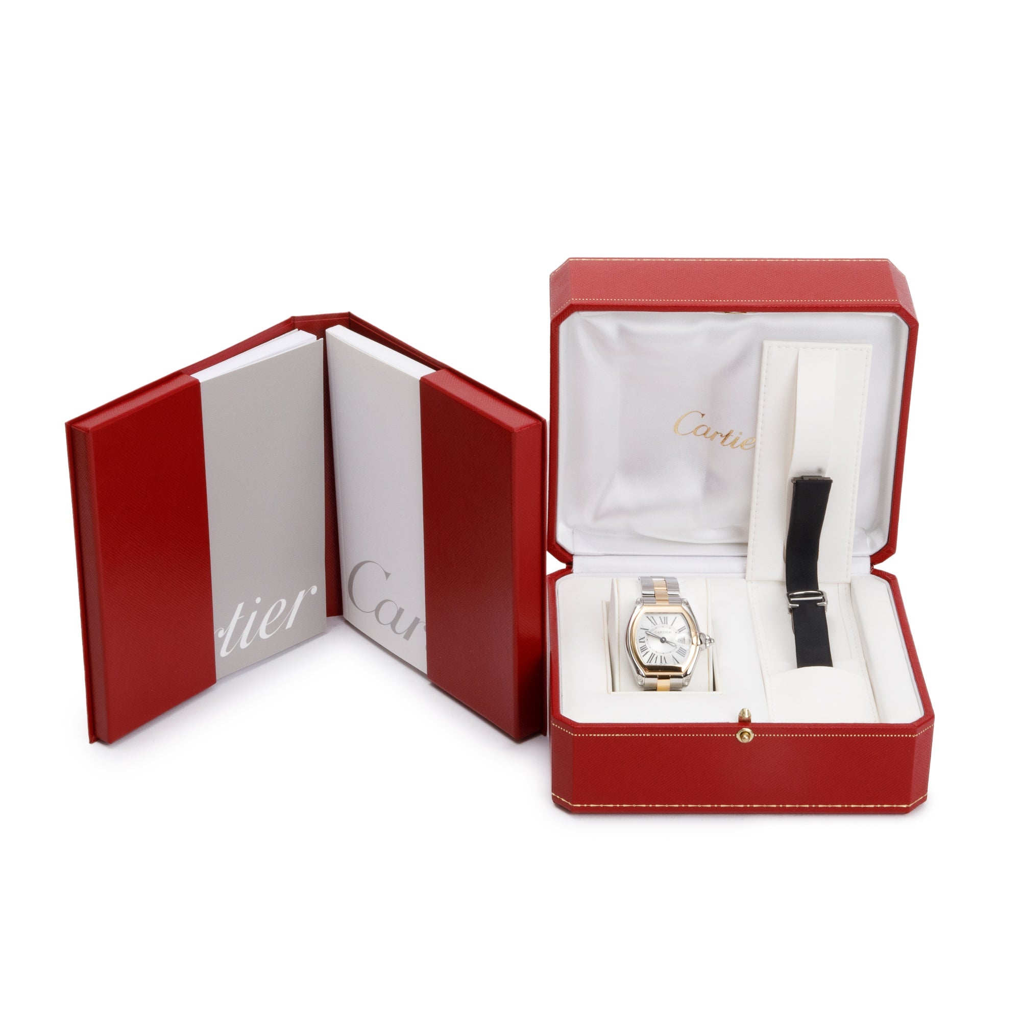 Cartier Stainless Steel & 18k Yellow Gold Roadster 31MM Quartz Watch w/ Box, Extra Strap & Papers