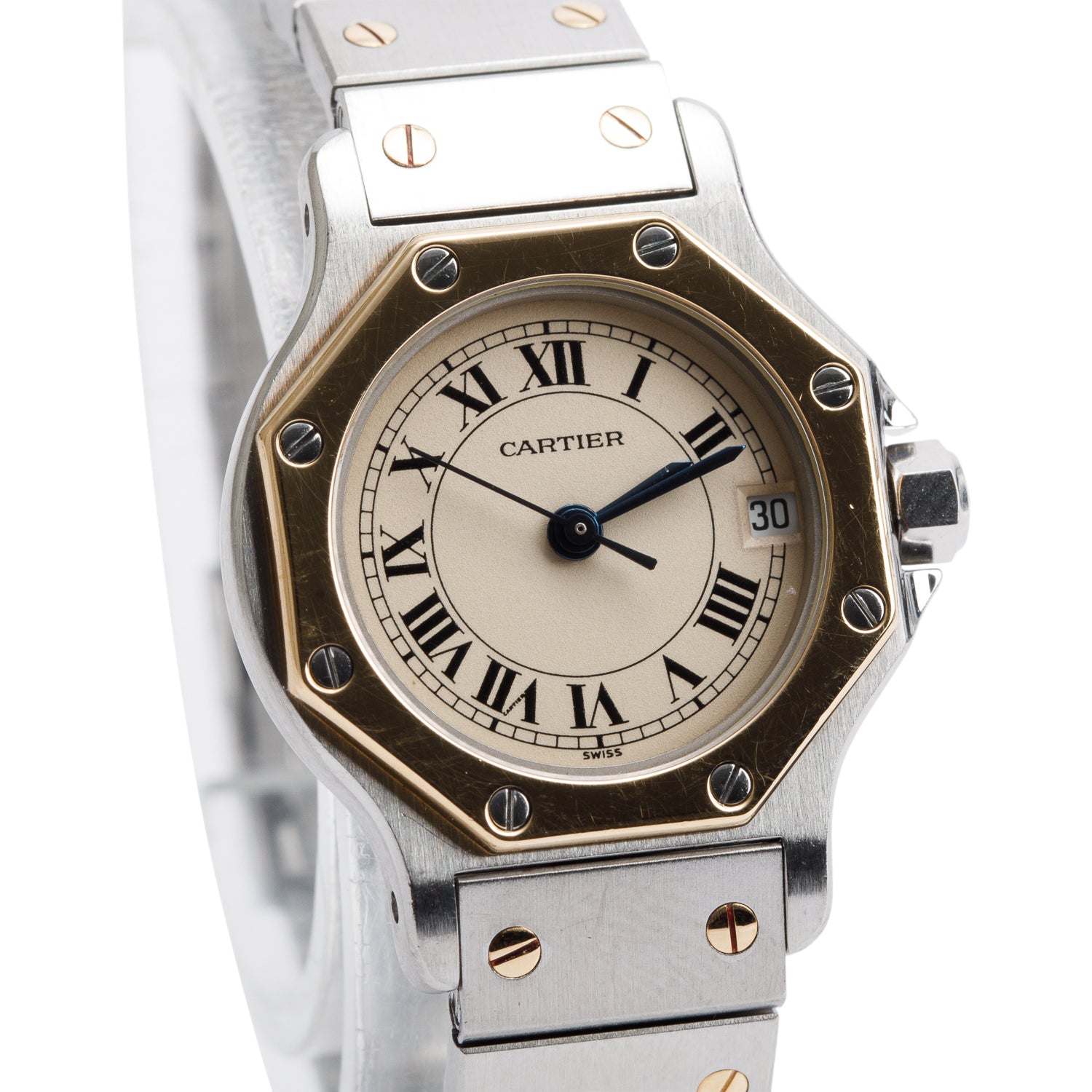 Cartier Stainless Steel & 18k Yellow Gold Santos Octagon 25 MM Quartz Watch