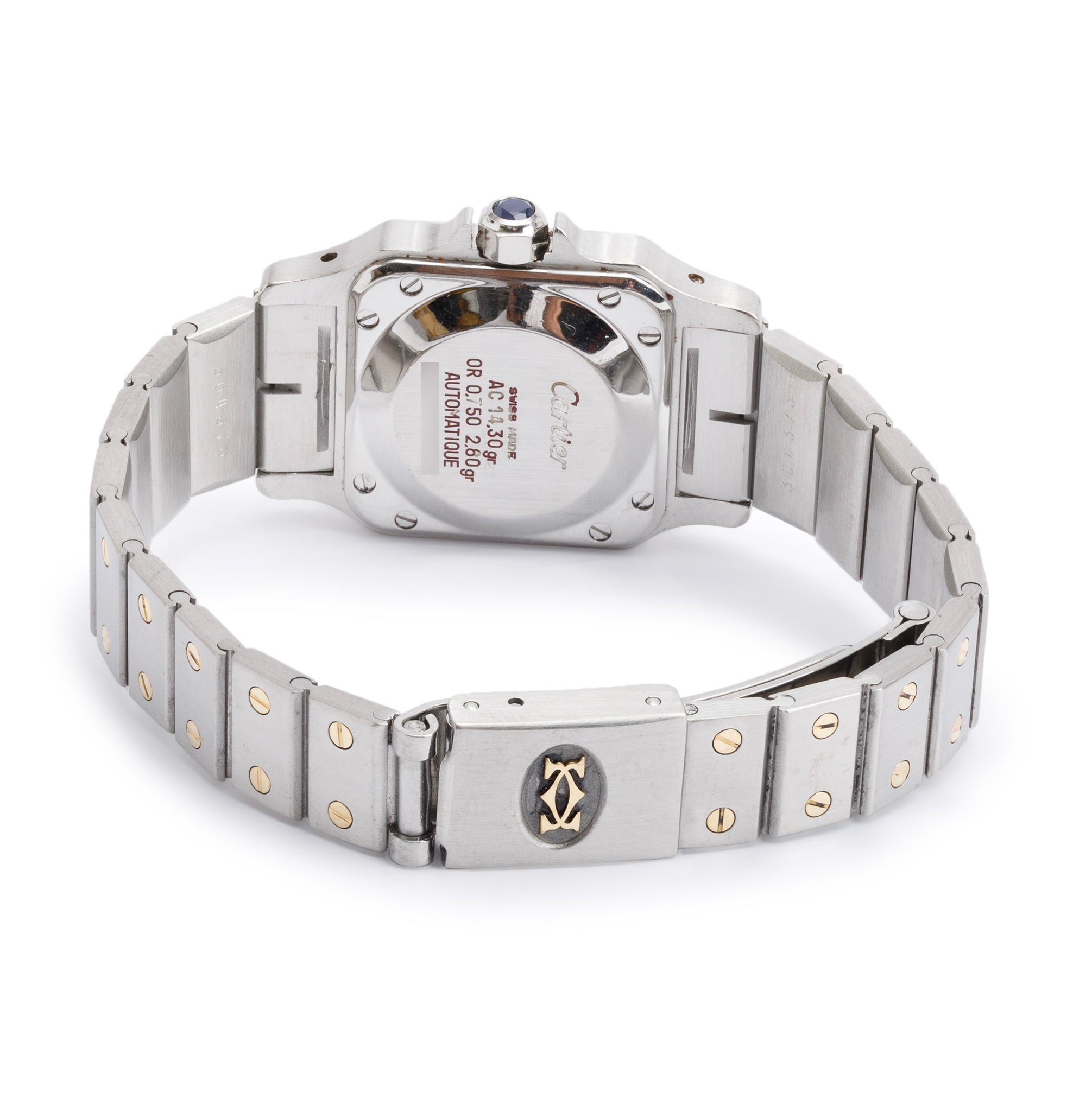 Cartier Stainless Steel & 18k Yellow Gold Santos de Cartier Automatic Watch Grey Dial 0902