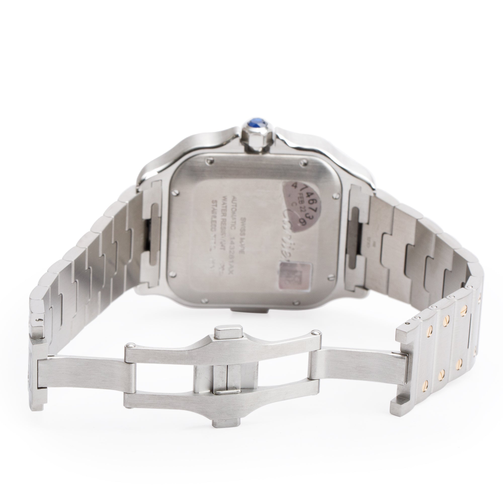 Cartier Stainless Steel & 18k Yellow Gold Santos de Cartier Chronograph Automatic Watch, Extra Large Model 4183 w/ Box, Papers & Extra Straps