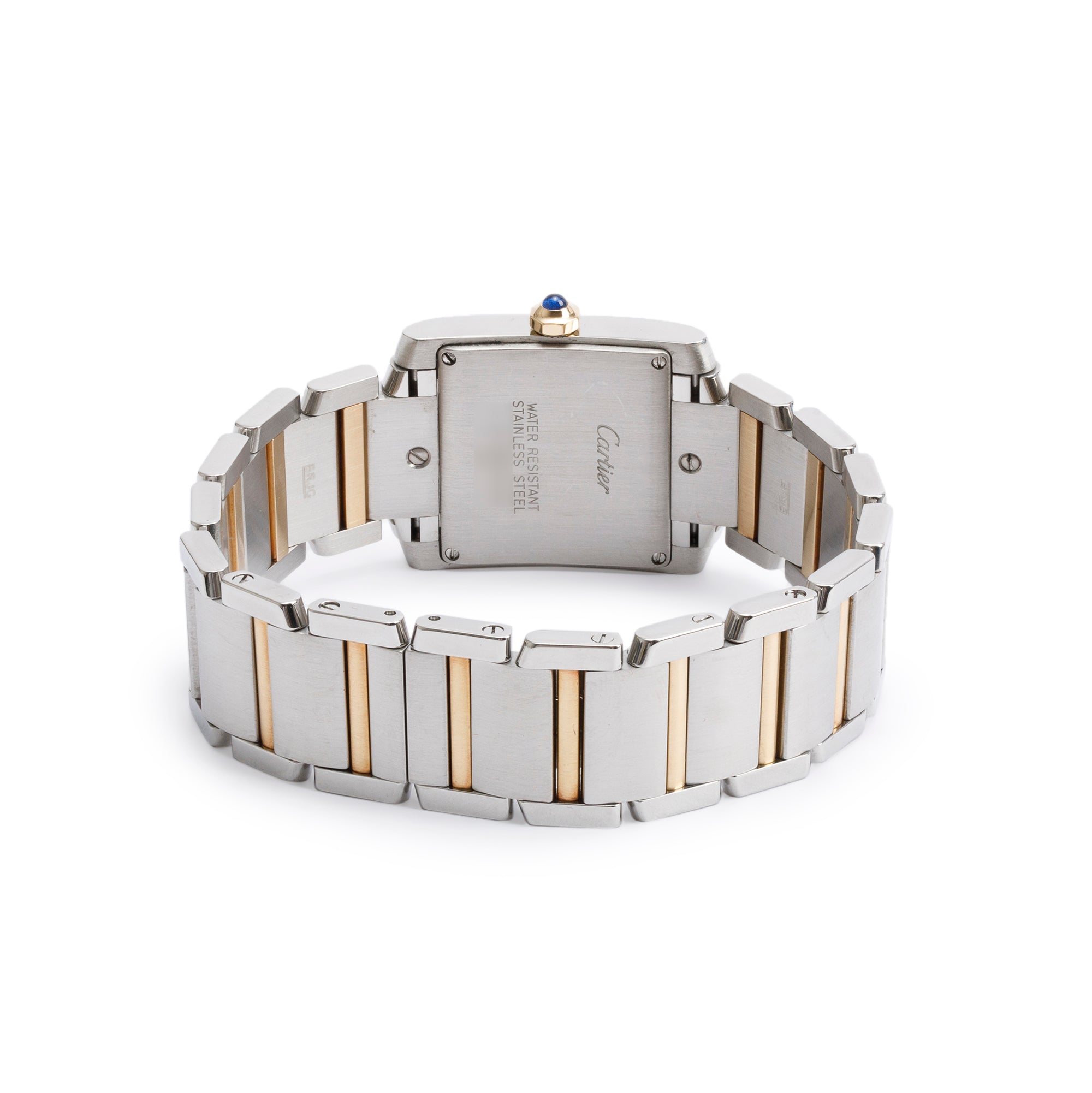 Cartier Stainless Steel & 18k Yellow Gold Tank Francaise Watch, Medium Model 2465 w/ Pouch & Papers