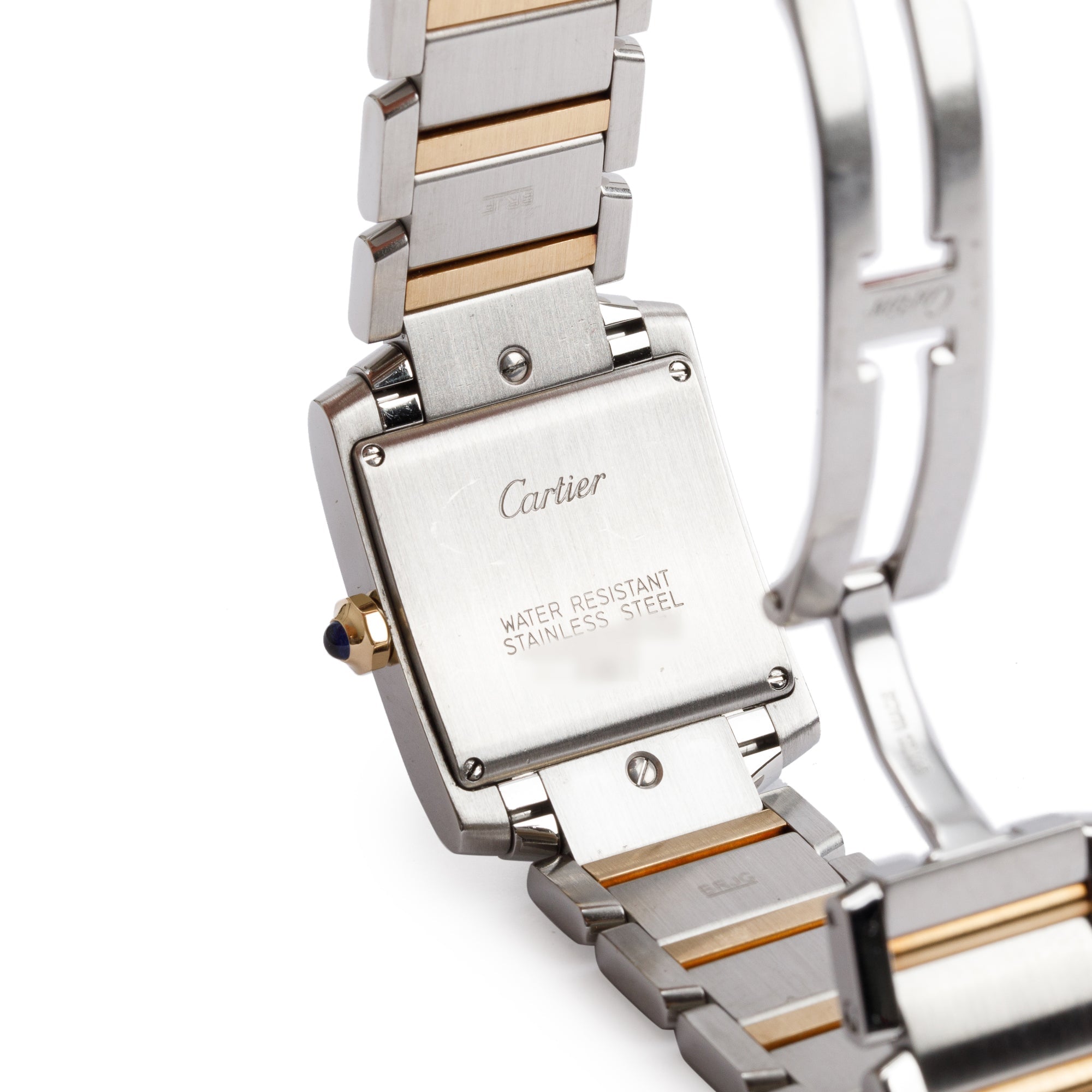 Cartier Stainless Steel & 18k Yellow Gold Tank Francaise Watch, Medium Model 2465 w/ Pouch & Papers