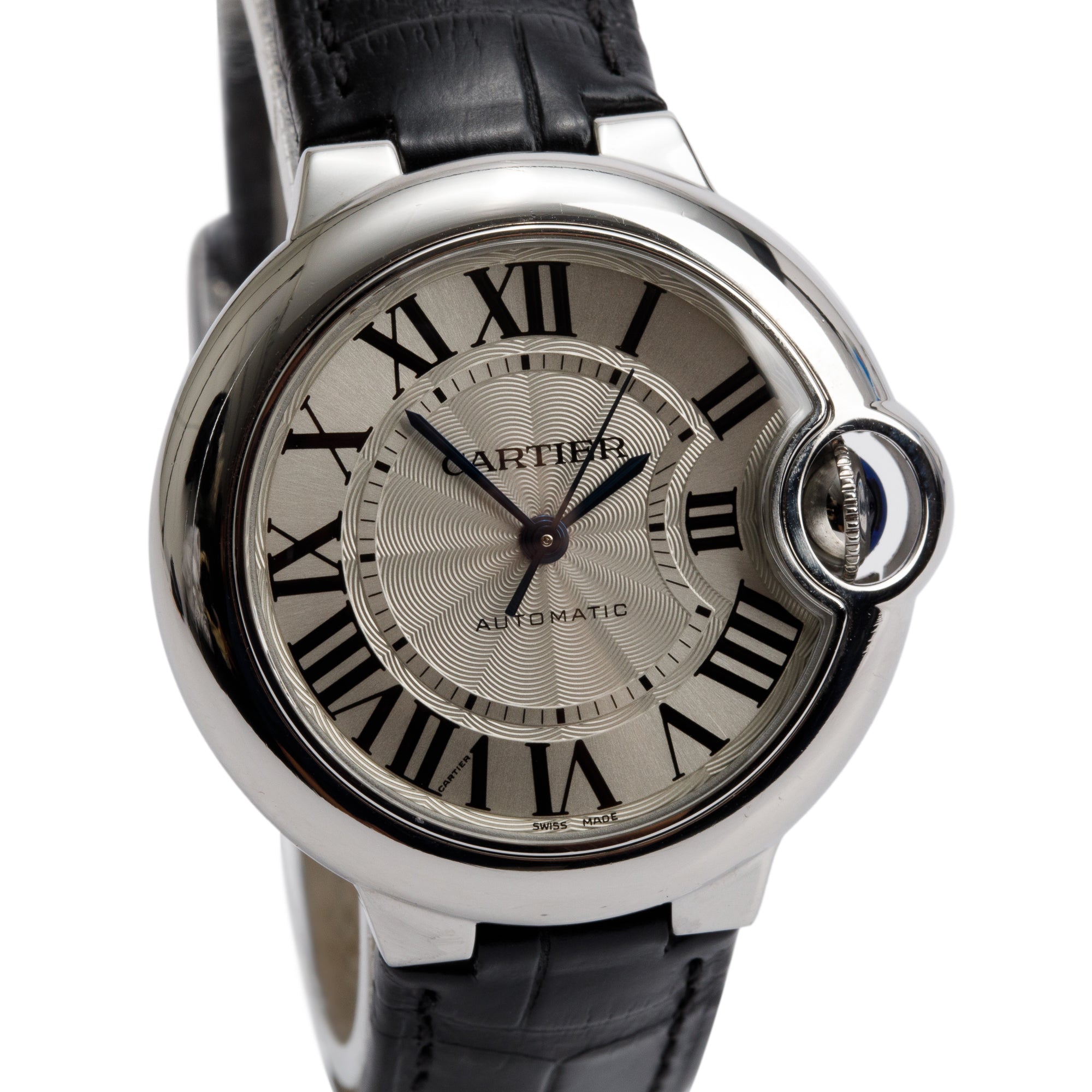 Cartier Stainless Steel Ballon Bleu de Cartier 33 MM Automatic Watch 3489 w/ Extra Strap