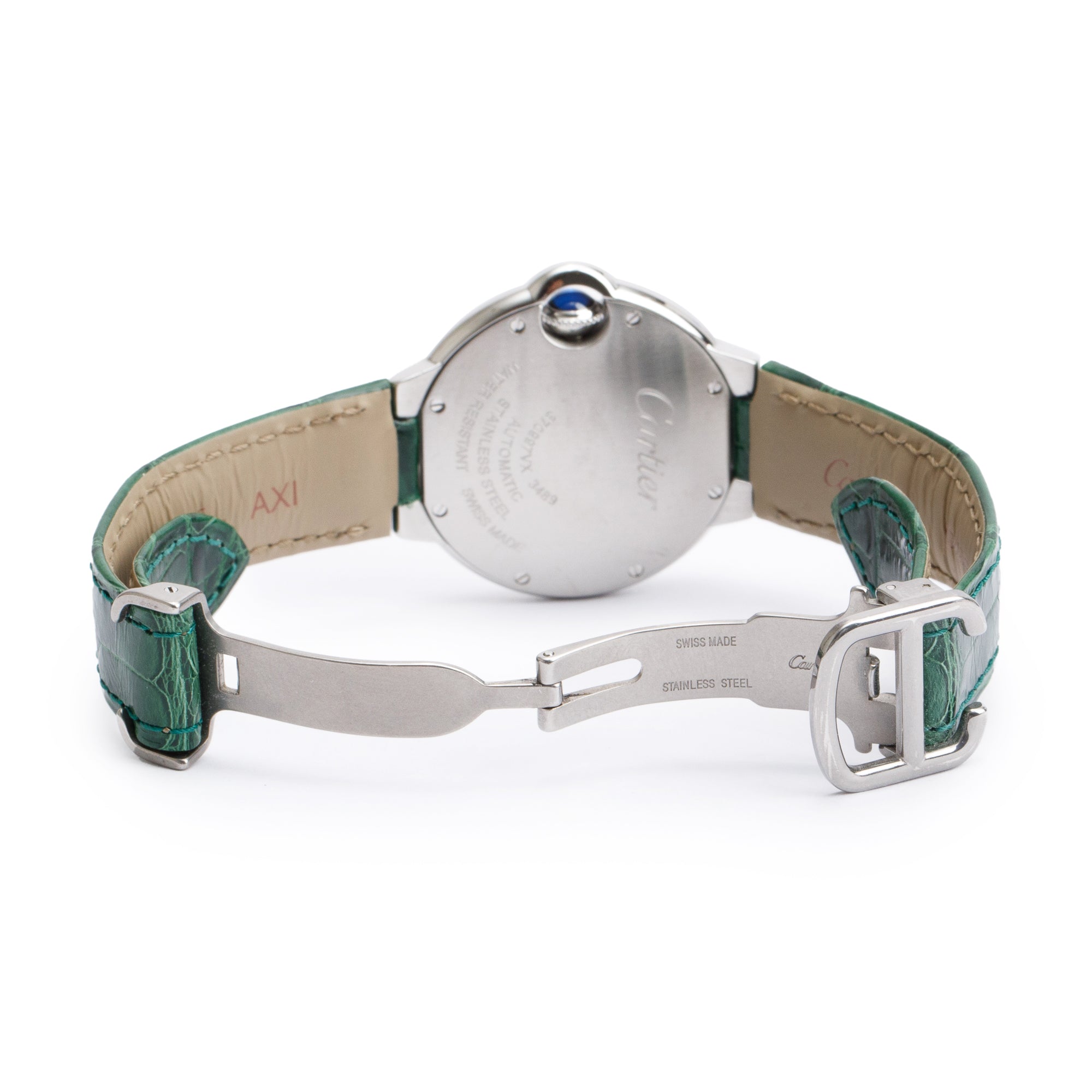 Cartier Stainless Steel Ballon Bleu de Cartier 33MM Automatic Watch 3489 w/ Extra Strap