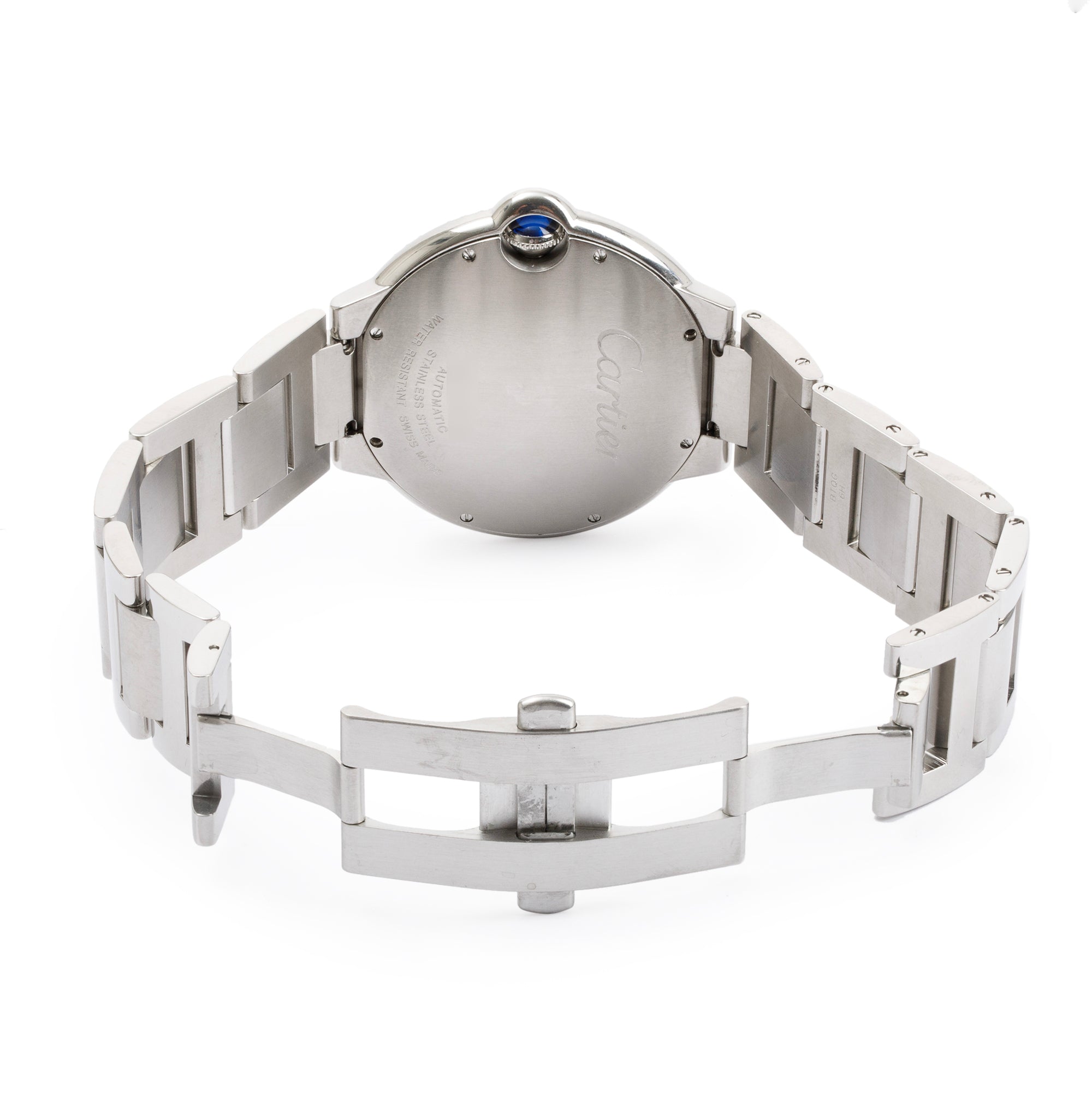 Cartier Stainless Steel Diamond Bezel Ballon Bleu de Cartier 42MM Automatic Watch w/ Box & Papers