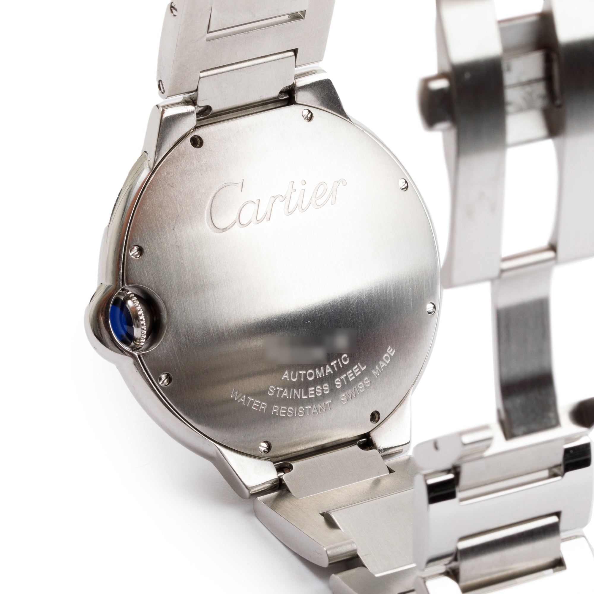 Cartier Stainless Steel Diamond Bezel Ballon Bleu de Cartier 42MM Automatic Watch w/ Box & Papers