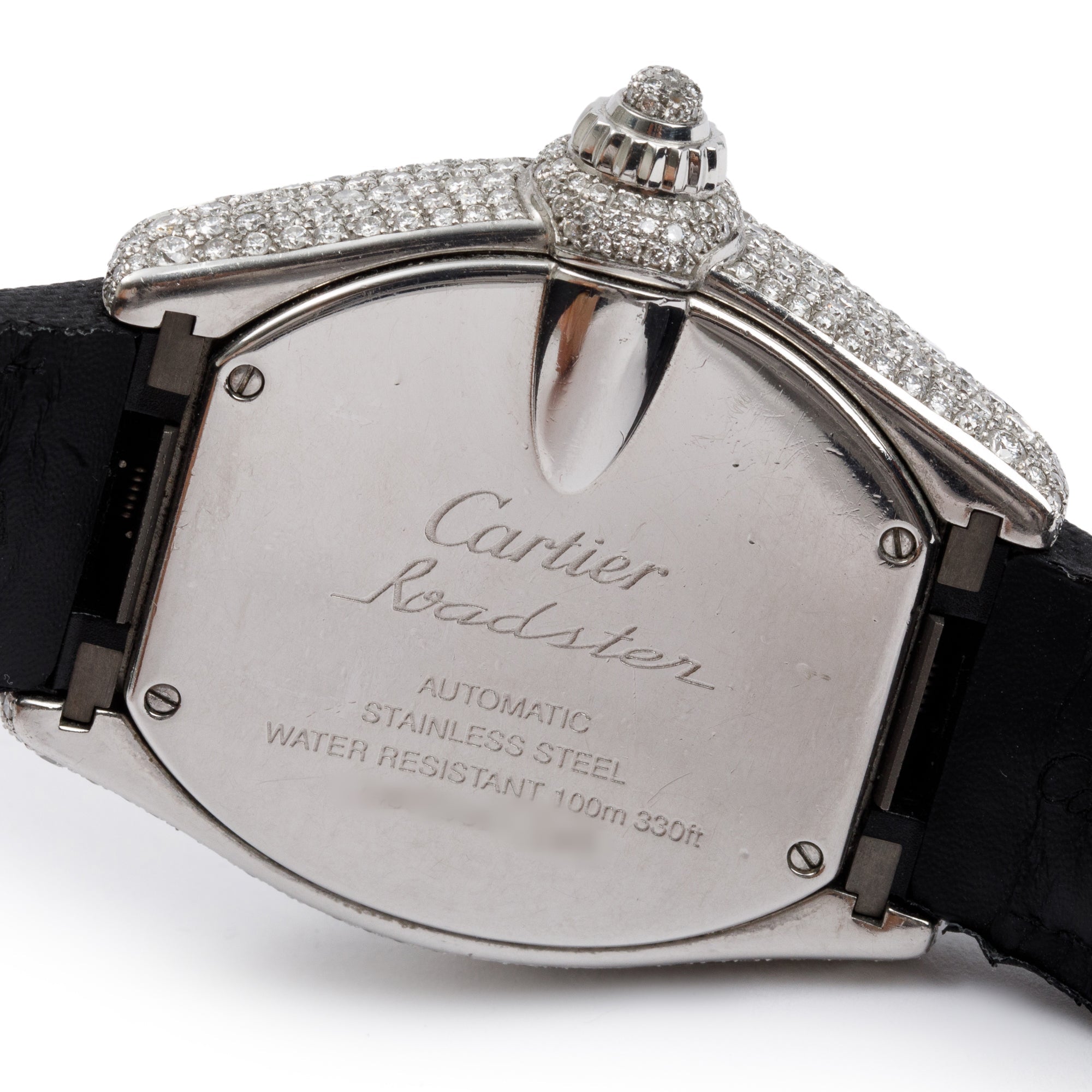 Cartier Stainless Steel Diamond Roadster GMT XL 42MM Automatic Watch w/ Box
