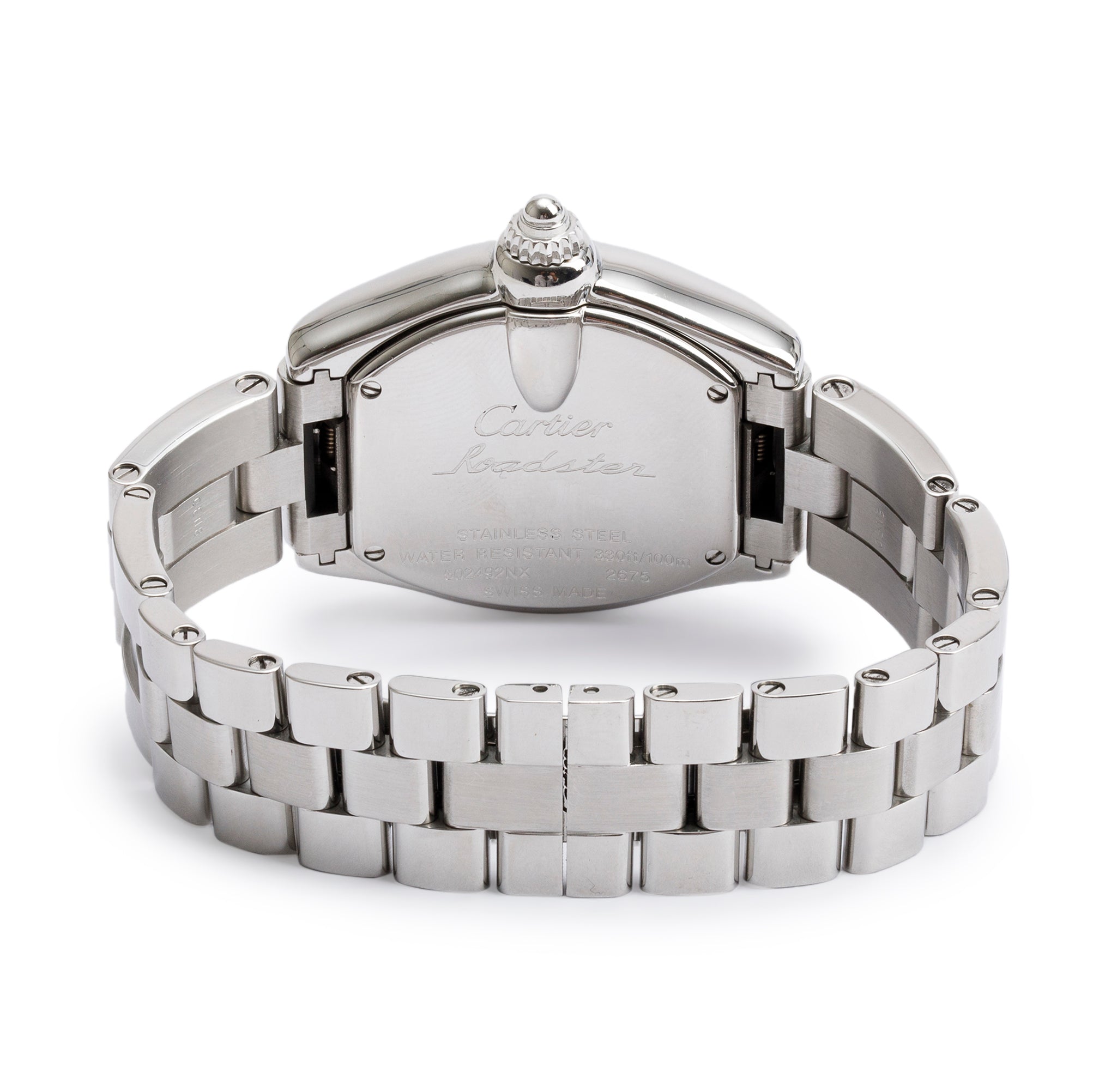 Cartier Stainless Steel Mother of Pearl Dial Roadster 31MM Watch 2675